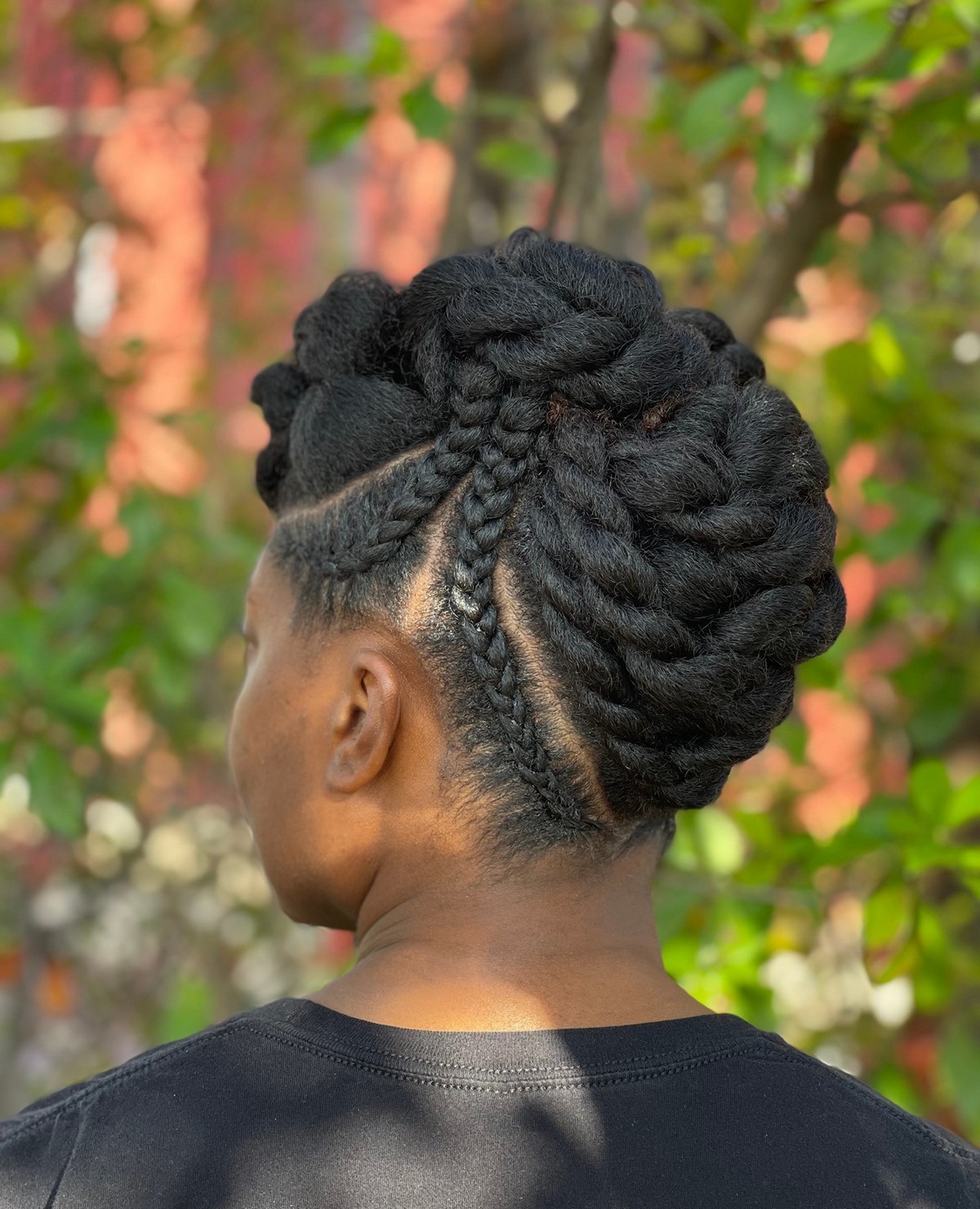 Updo with Chunky Twists and Cornrows