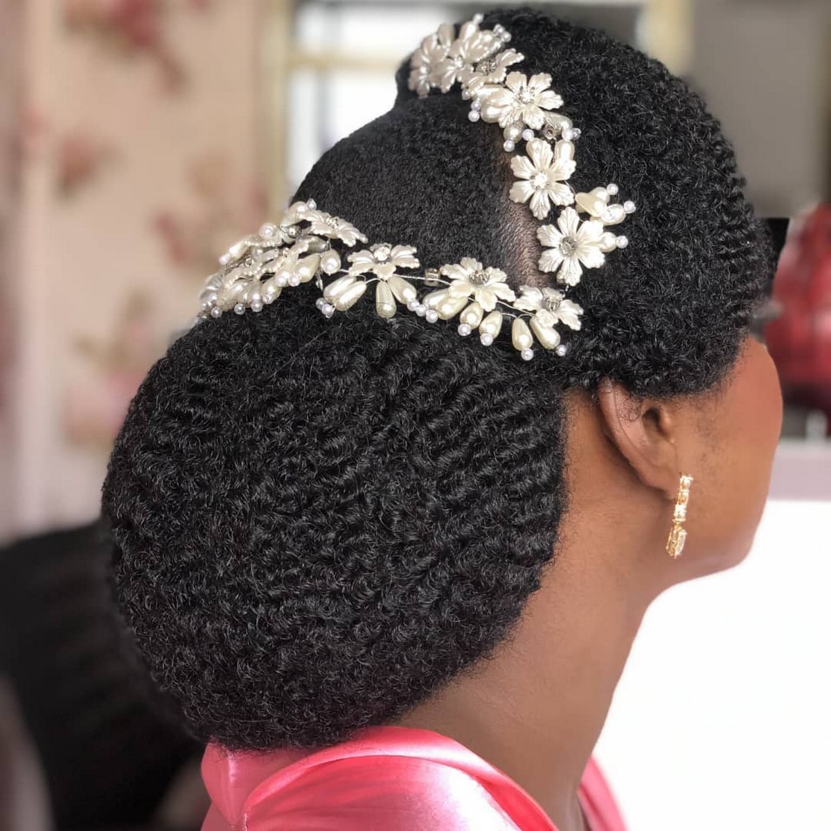 Puffy Curly Bridal Updo
