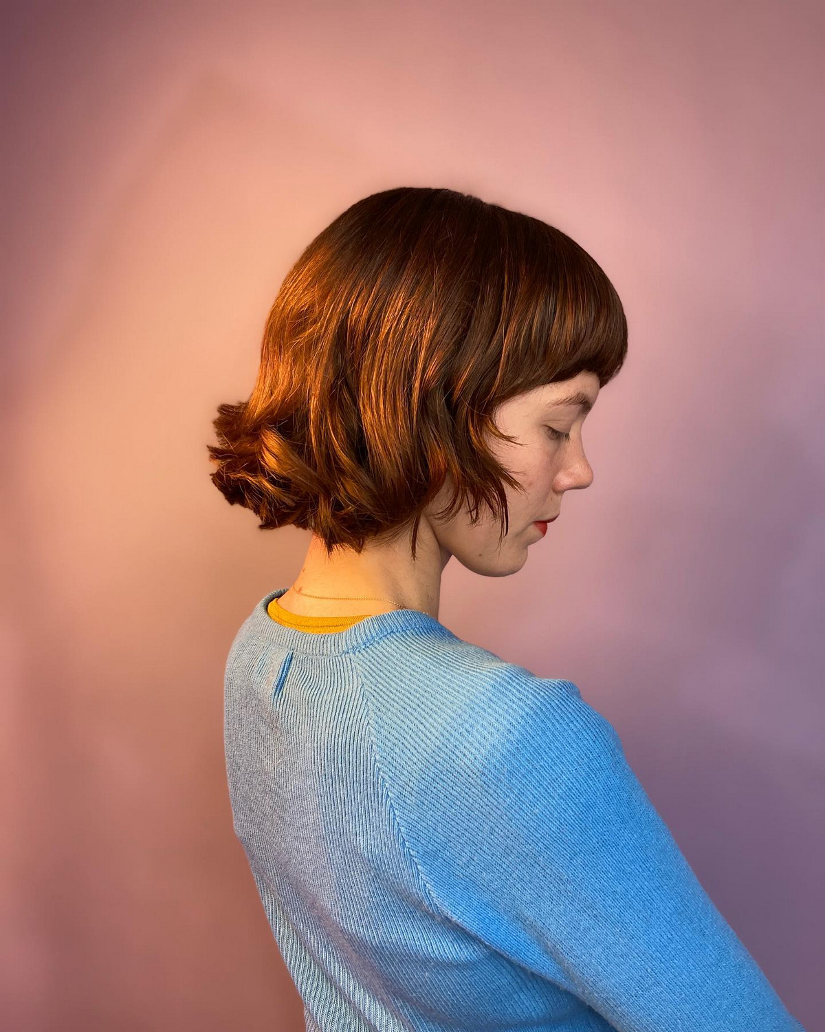 Layered Bob With Curls Ends