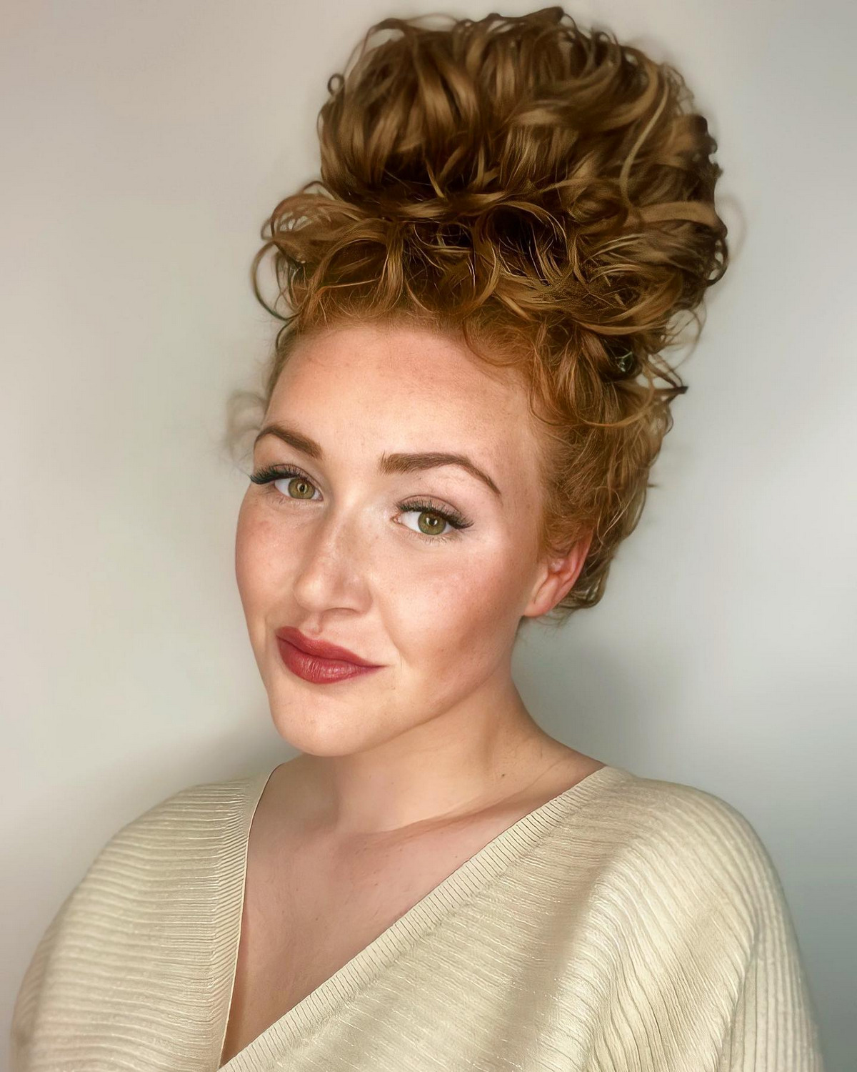 Blonde Curly Bun