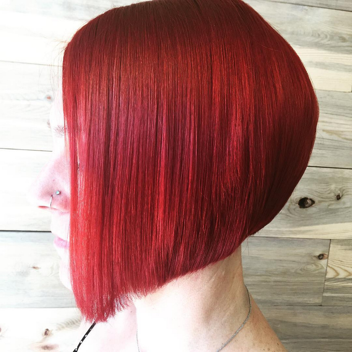 Bright-Red A-line Bob