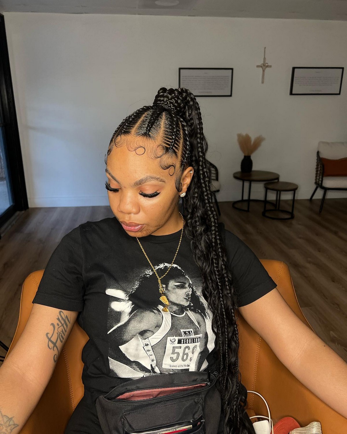 High Jumbo Ponytail Braids