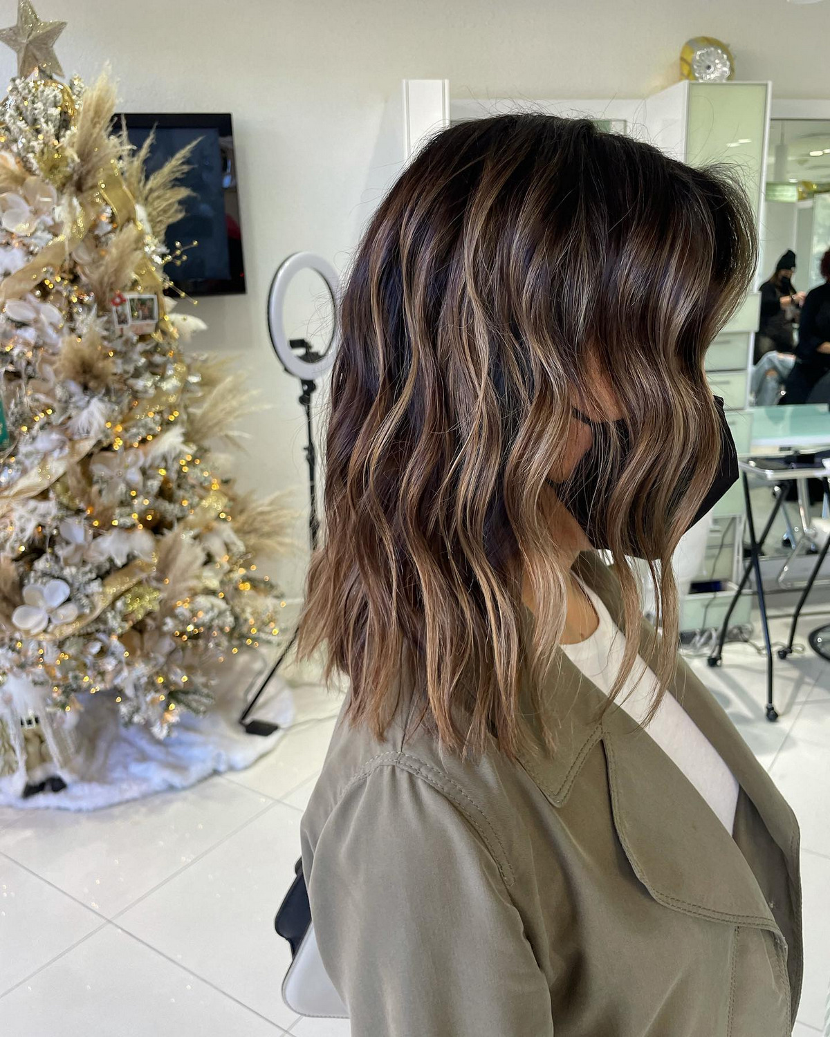 Brown Sugar Balayage With Honey Streaks