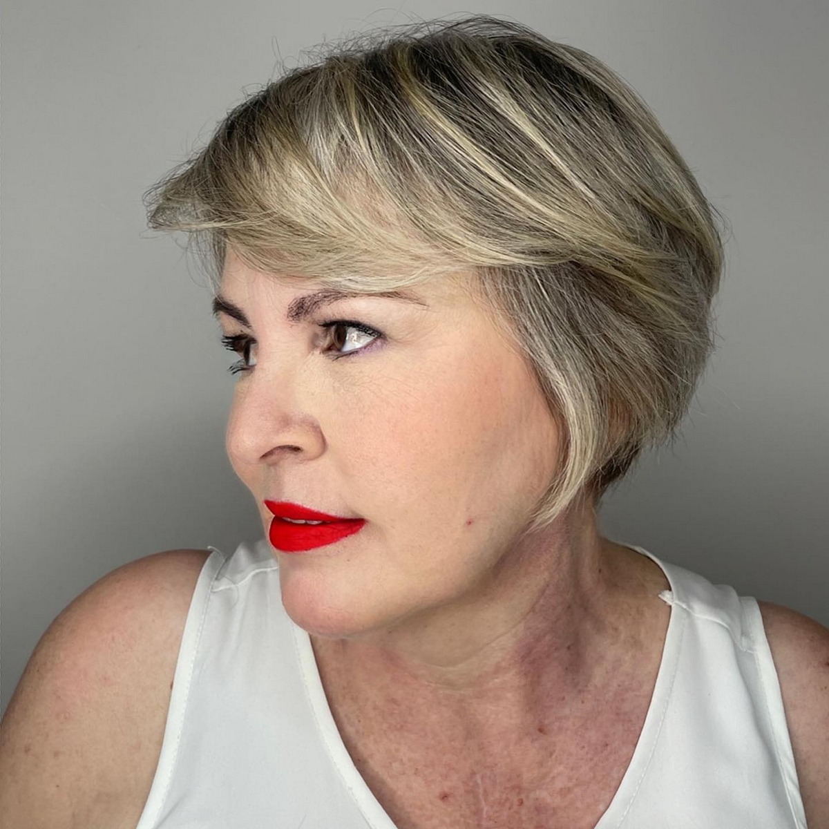 Pixie Cut With Feathered Bangs