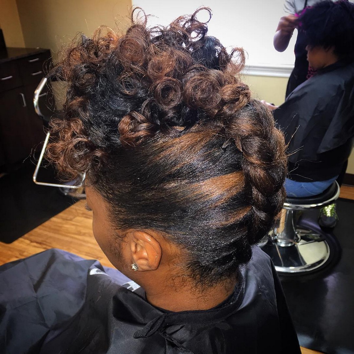 Updo with Reverse French Braid