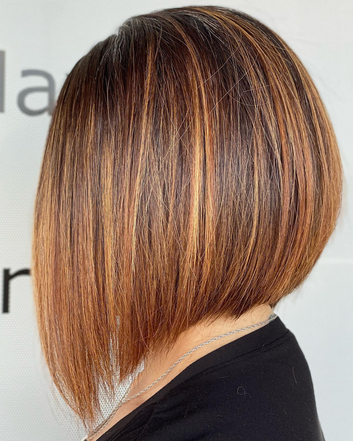 Curly Warm A-Line Bob