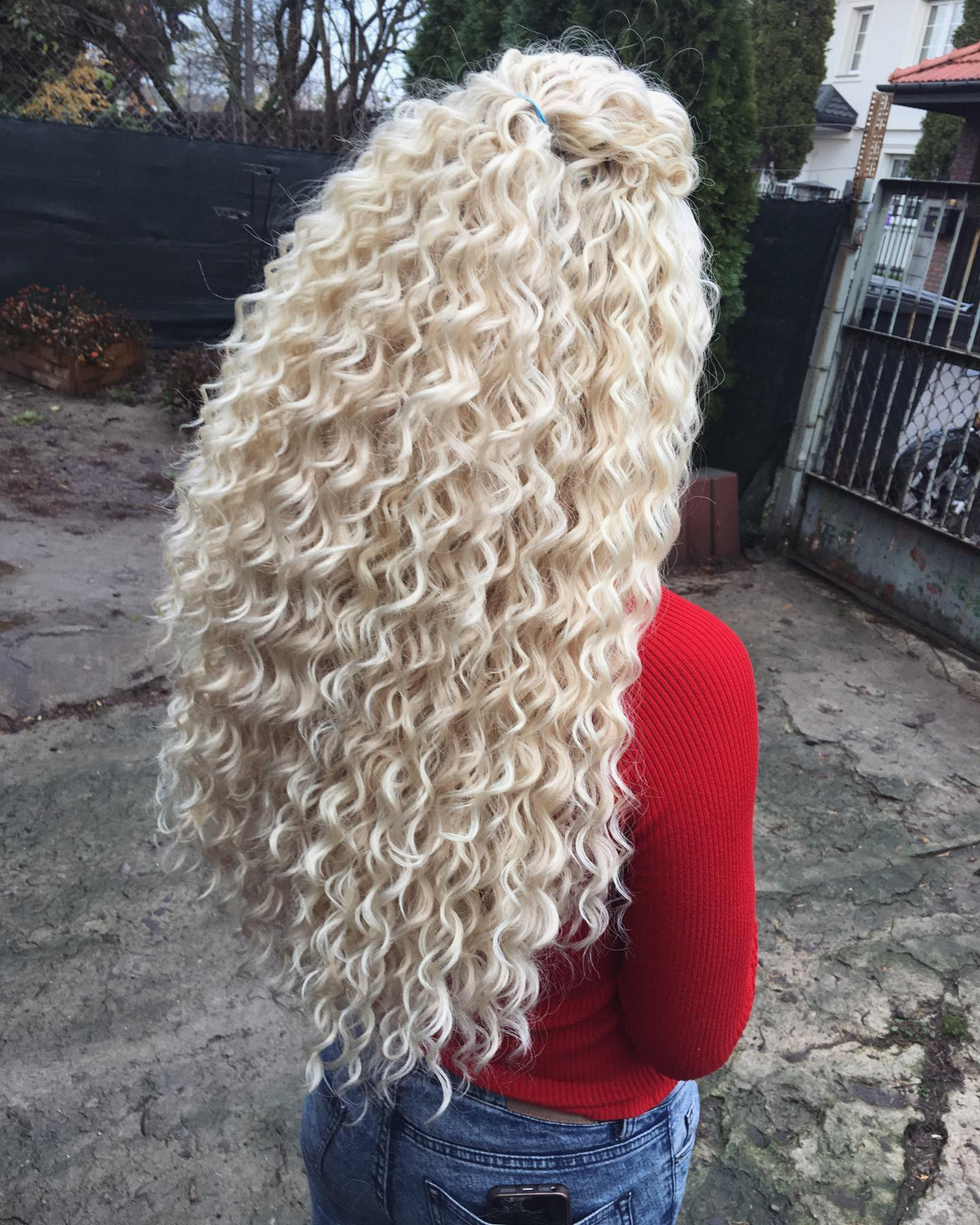 Ice-Blonde Curly Crochet Hair