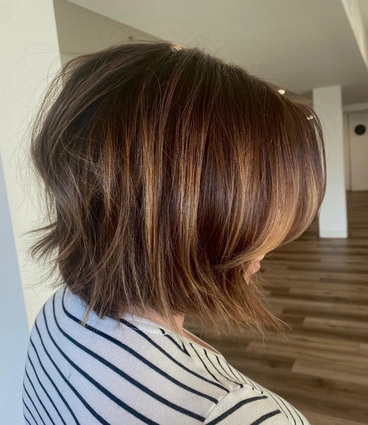 Layered Bob With Caramel Balayage