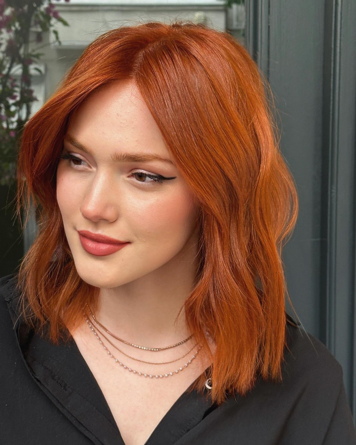 Middle Part on Copper Red Hair