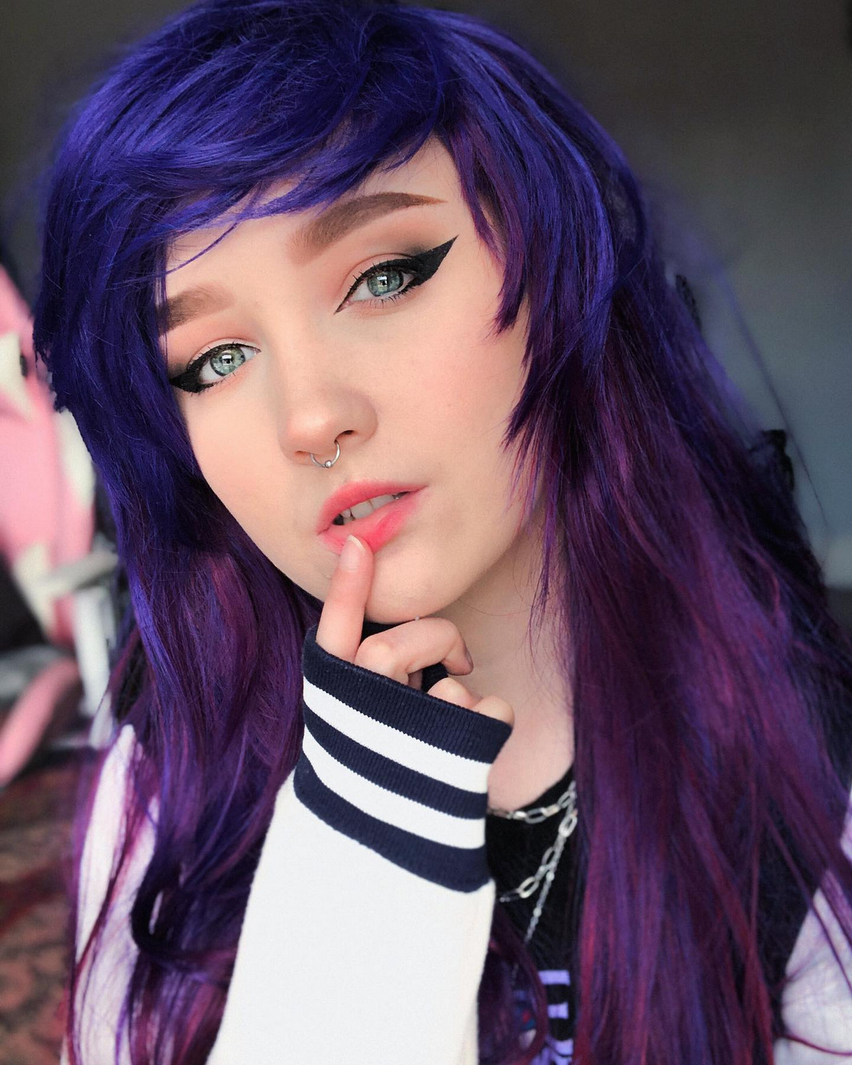 Blue Mix Purple Hair