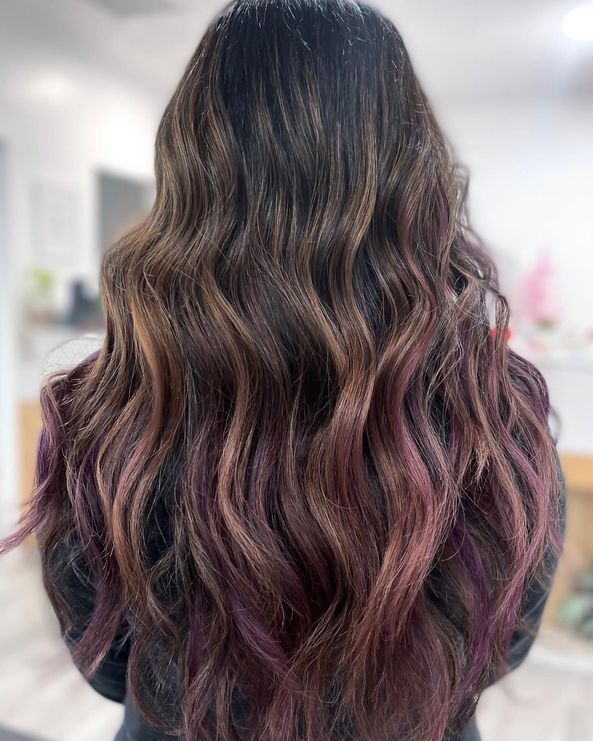 Dark Brown With Lilac Balayage