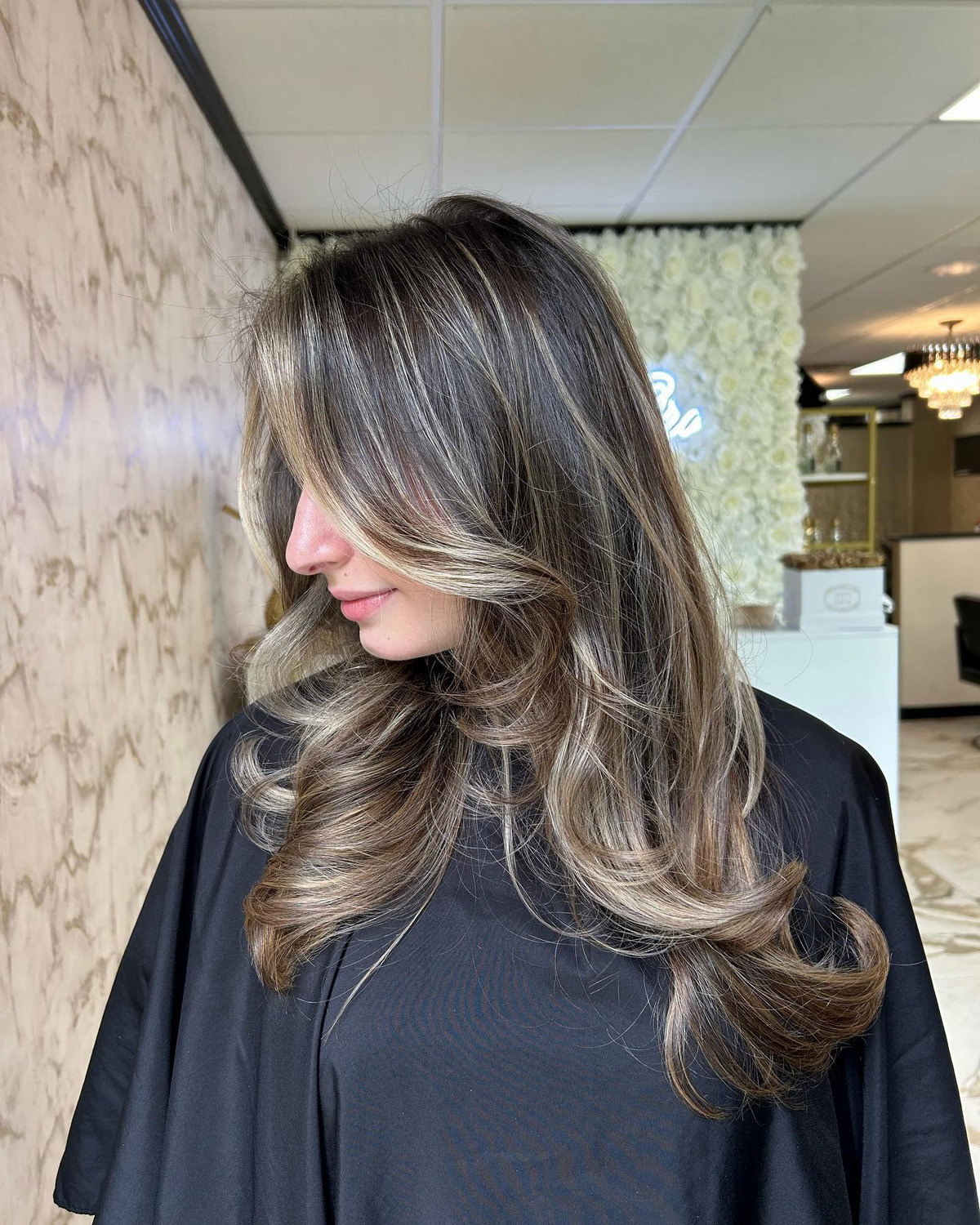 Blonde With Dimension On Long Layers Hair