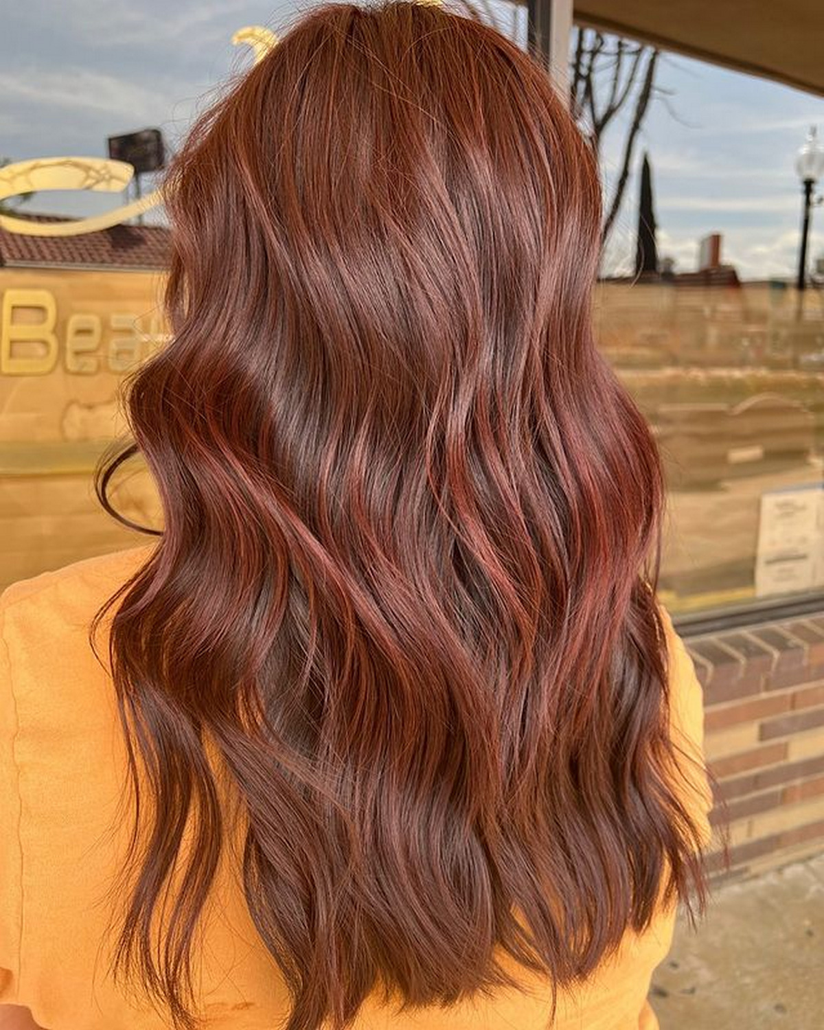 Chocolate Cherry Color For Medium-Length Hair