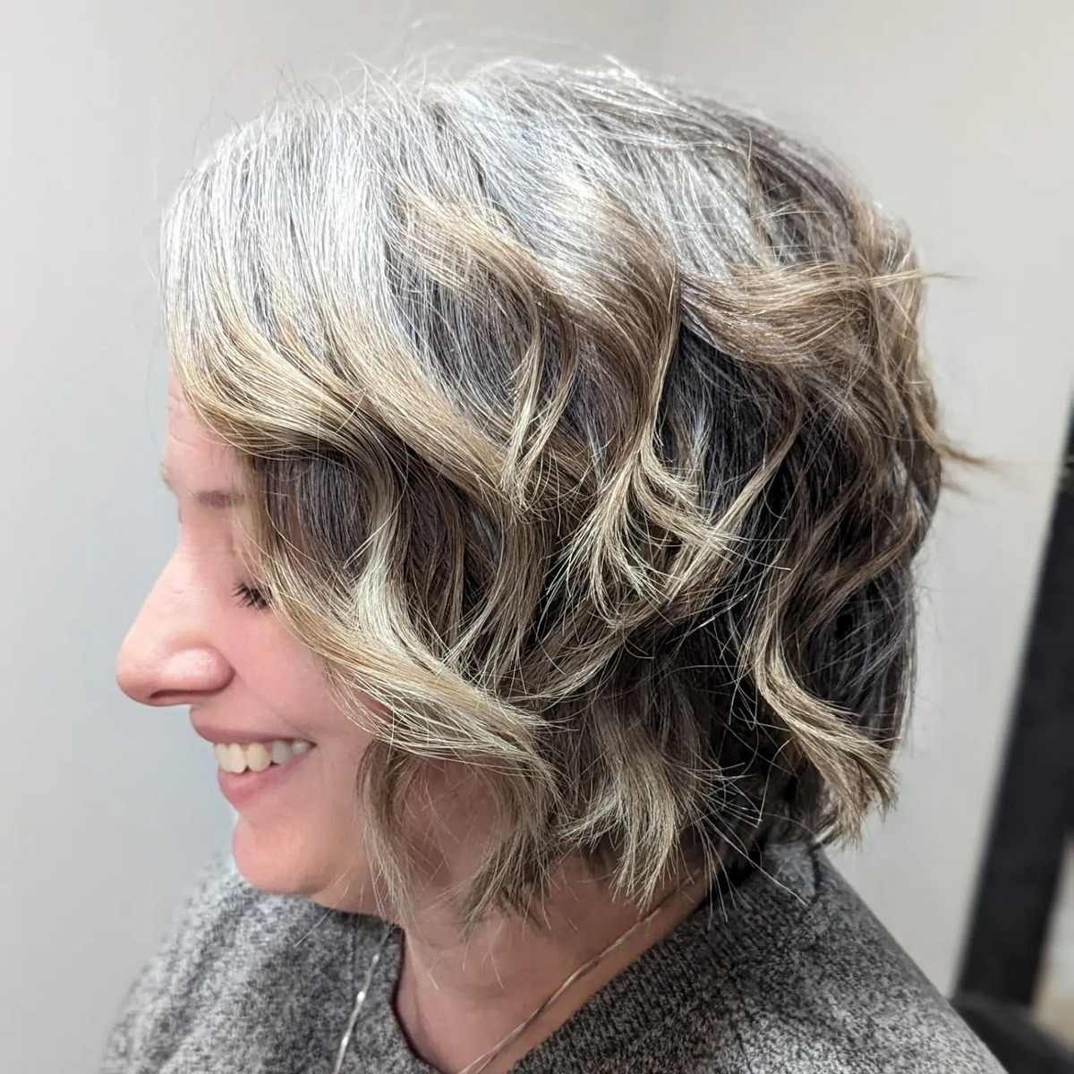 Layered Bob With Side-Swept Layers