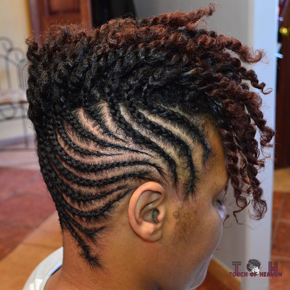 Perm Cornrow Updo