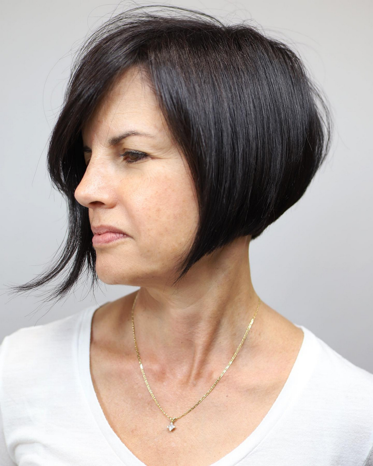 Short A-line Bob with Side Bangs