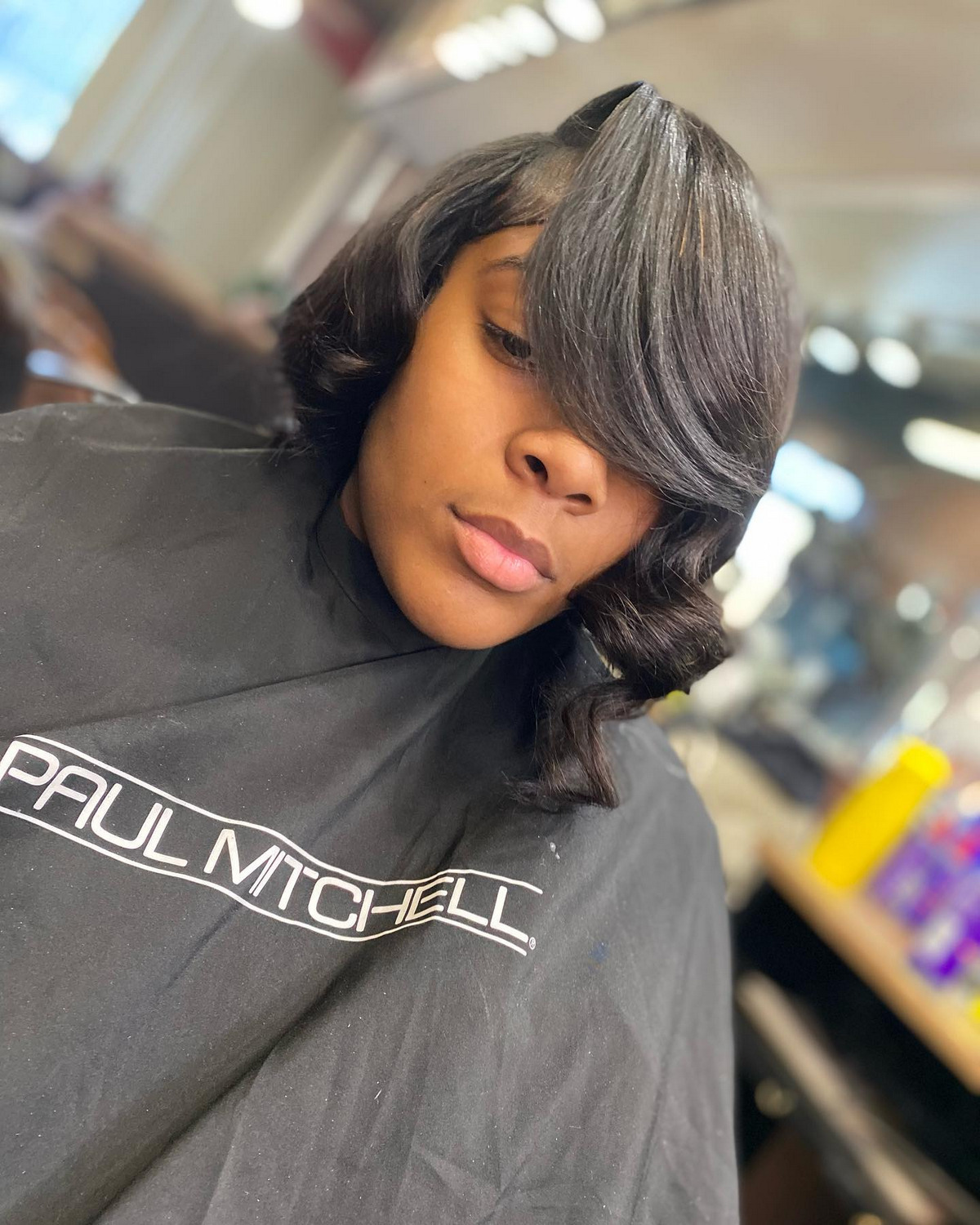 Curled Asymmetrical Bob