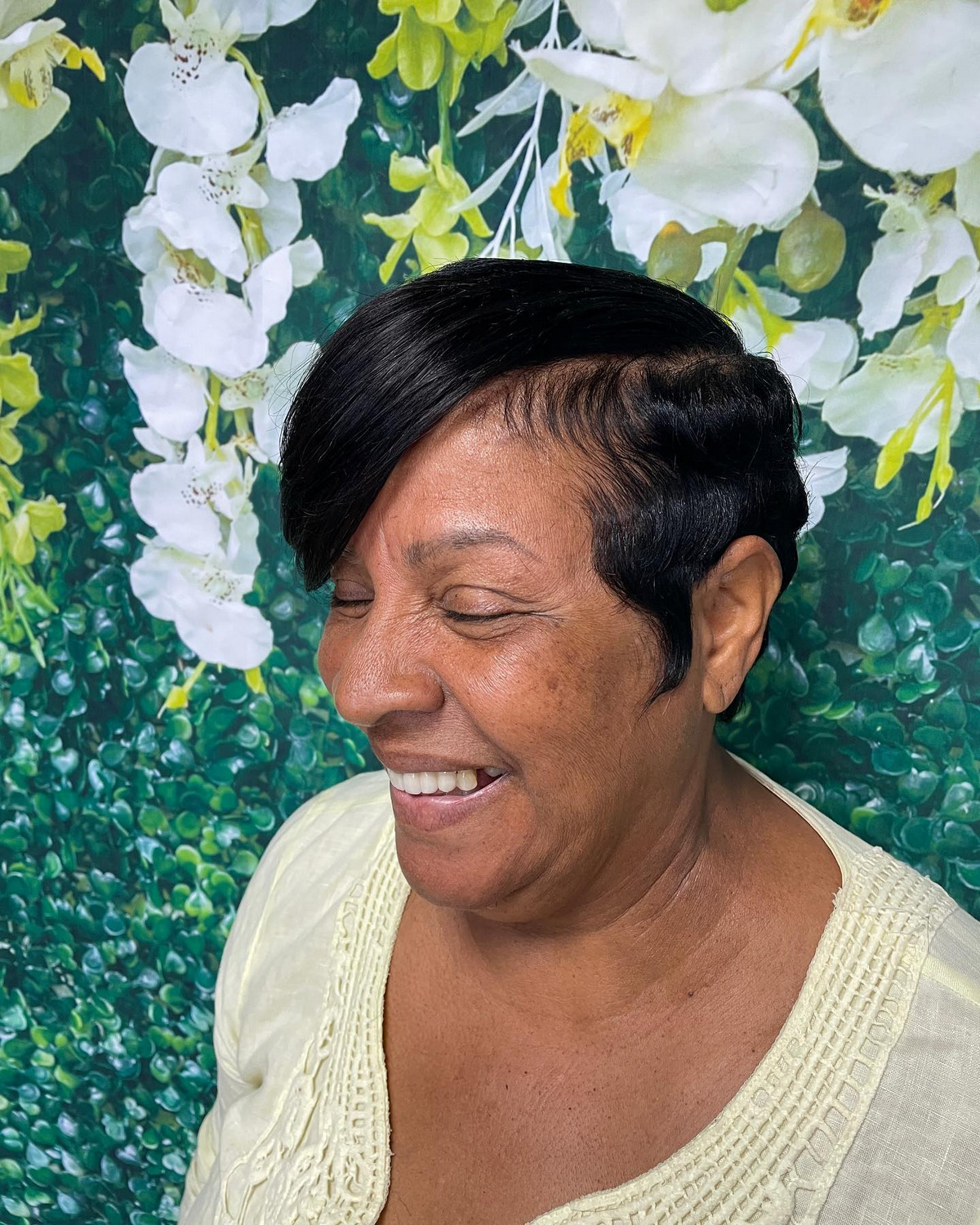 Pixie Cut With Long Side Bangs