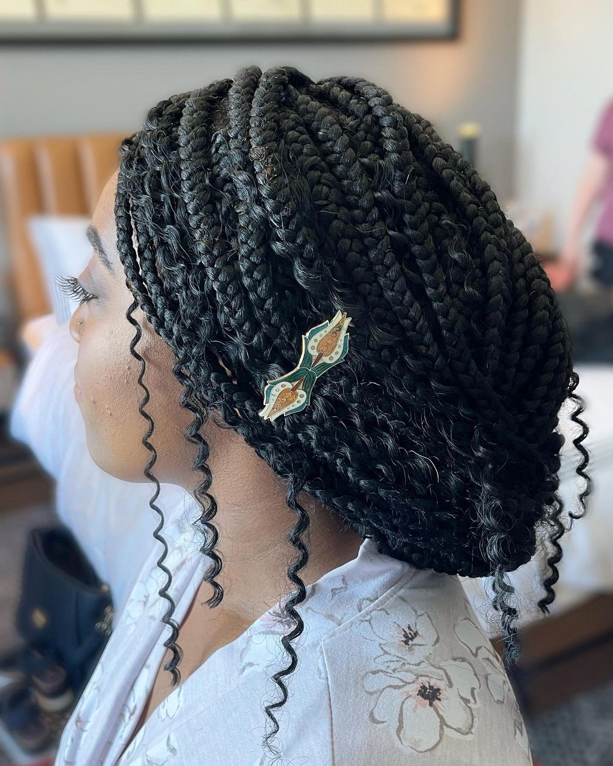 Curls Updo with Multiple Braids