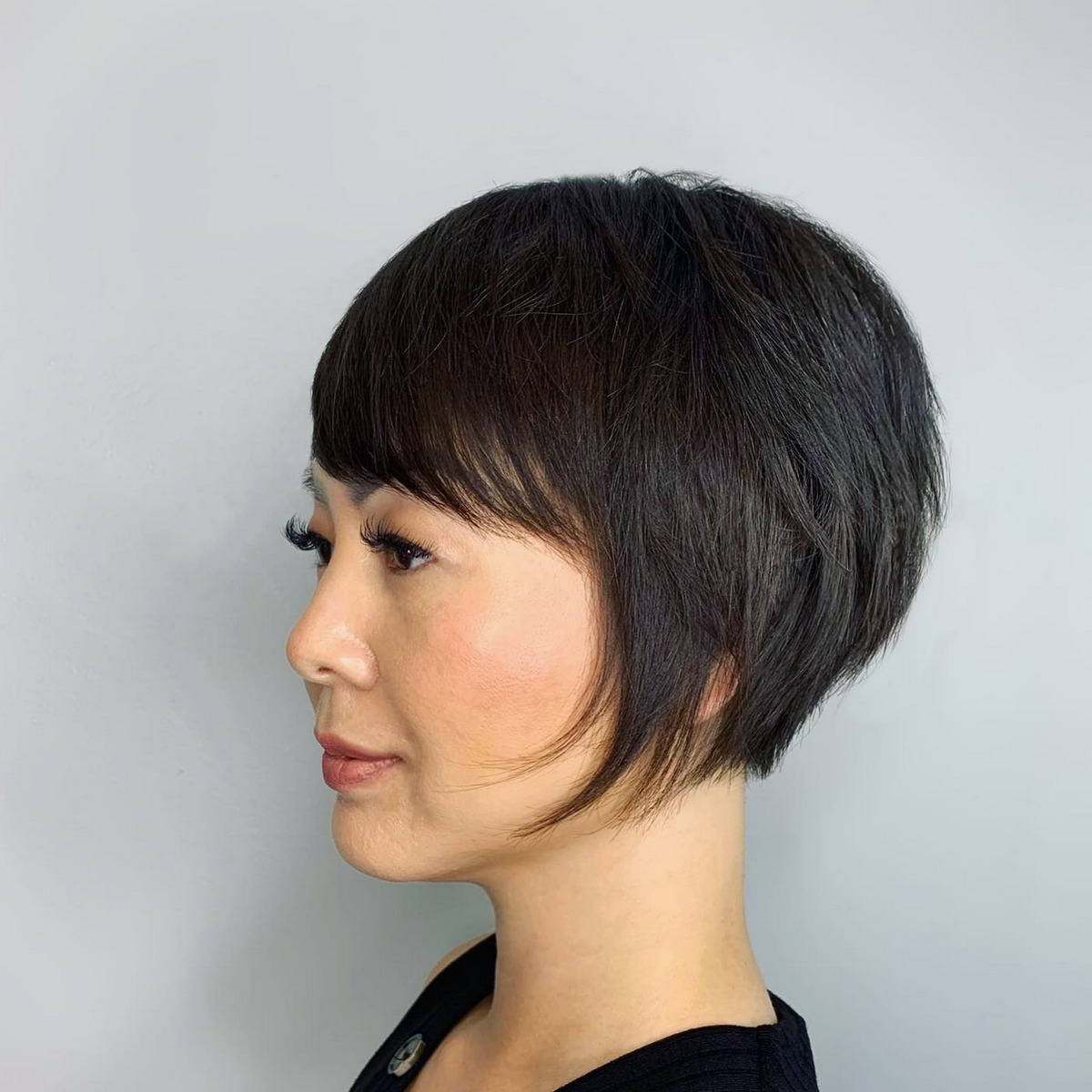 Layered Bob With Layered Side Bangs