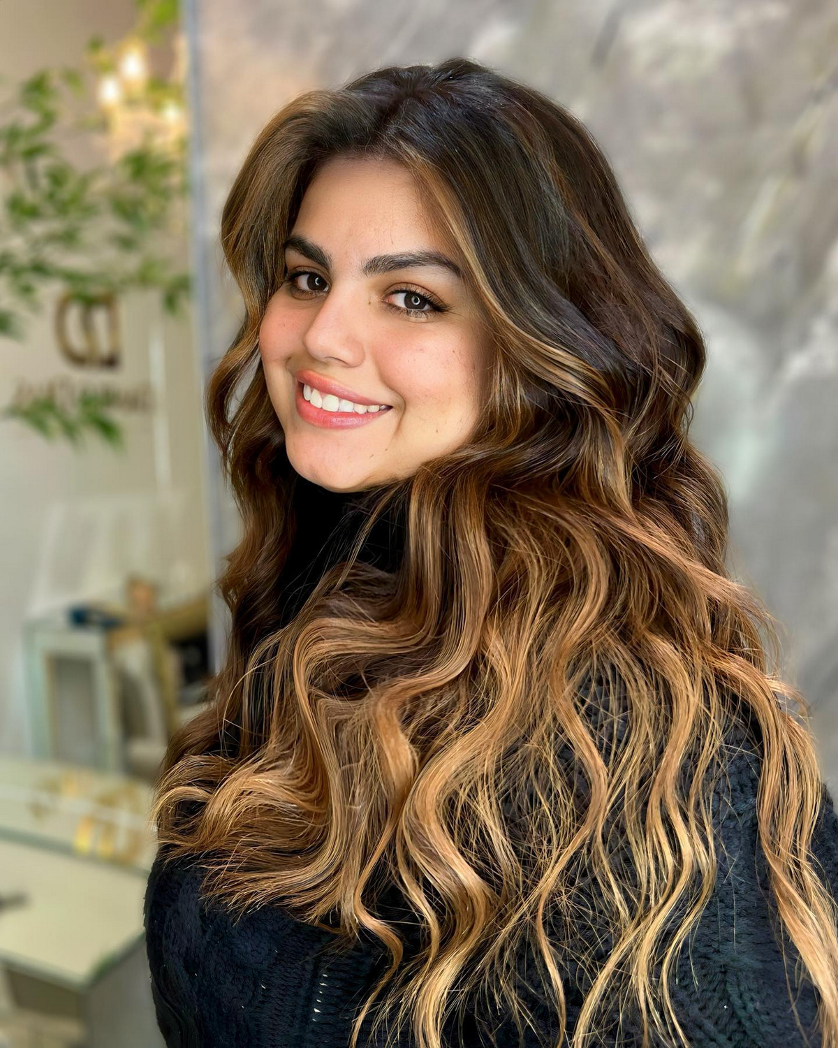 Light Brown Balayage On Dark Brown Hair