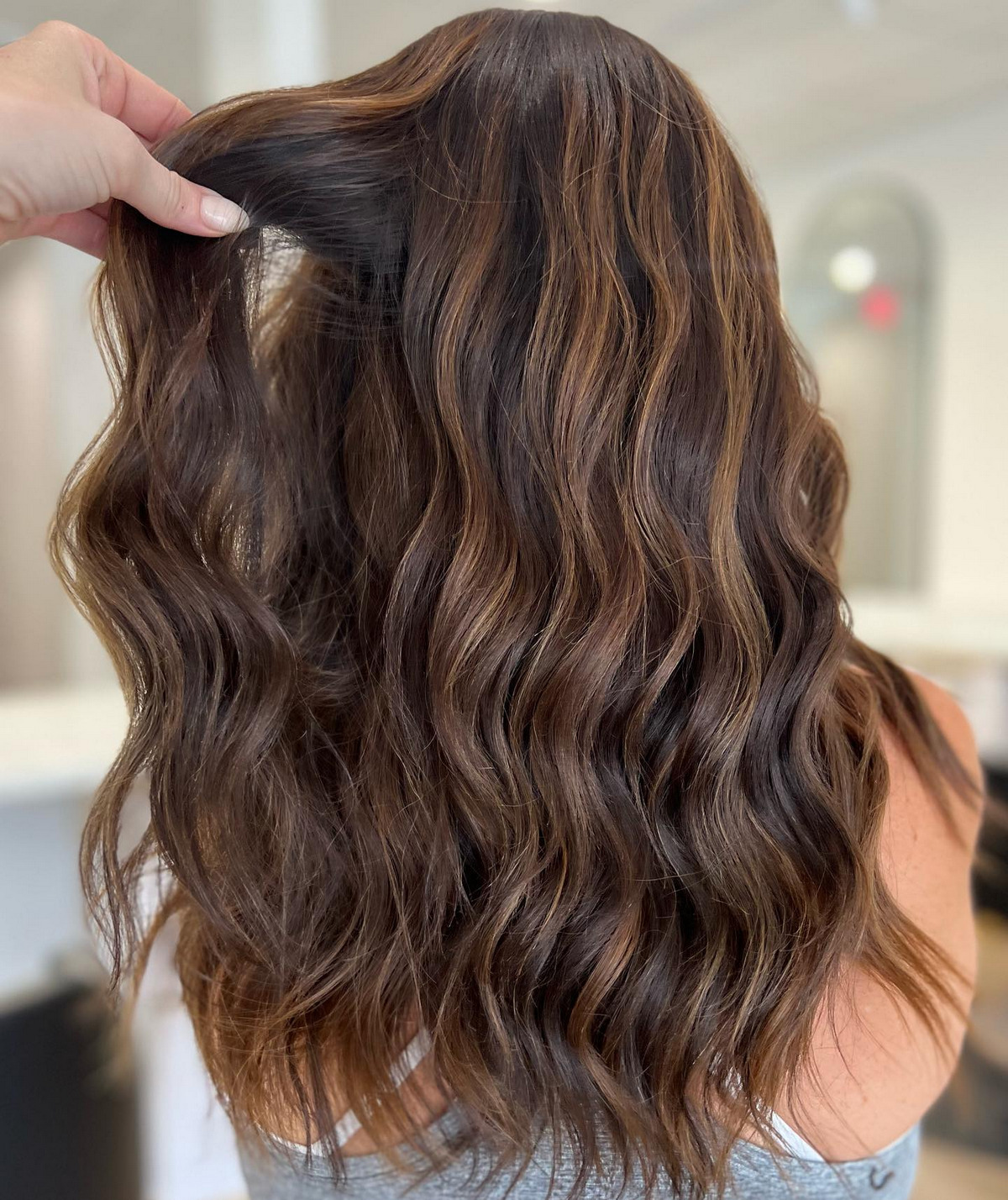 Espresso Balayage With Mocha Highlights