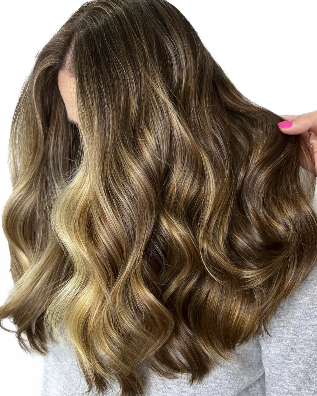 Long Layers Hair With Blonde Balayage
