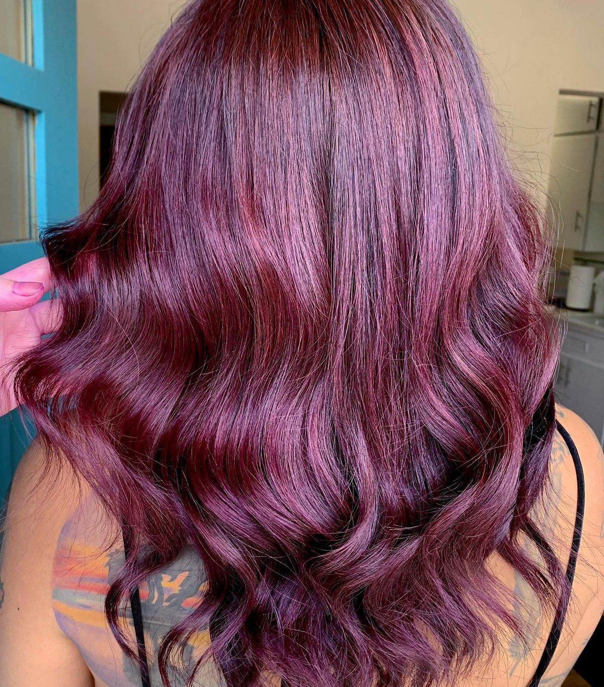 Medium-Length Hair With Wine Color