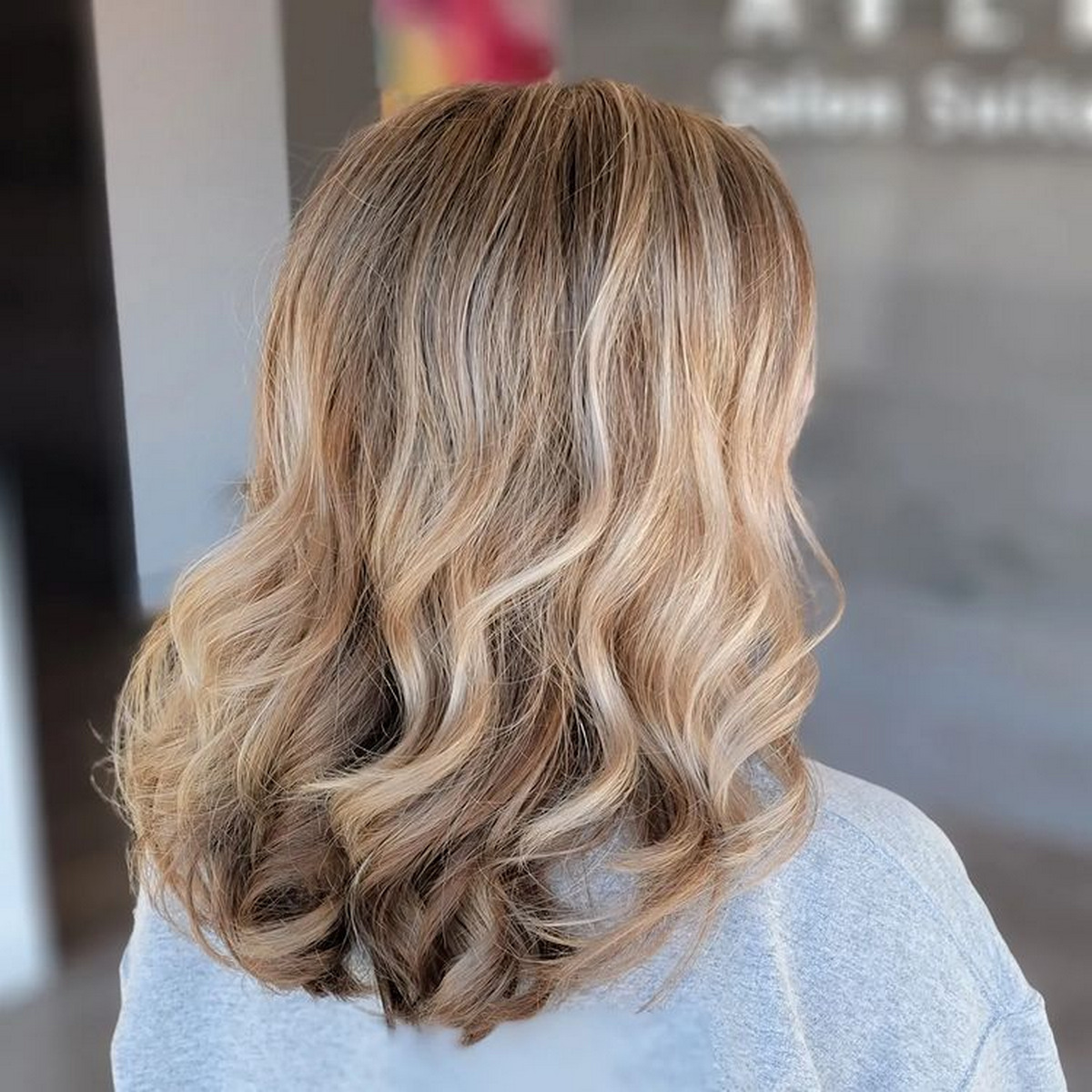 Dark Blonde Balayage With Waves
