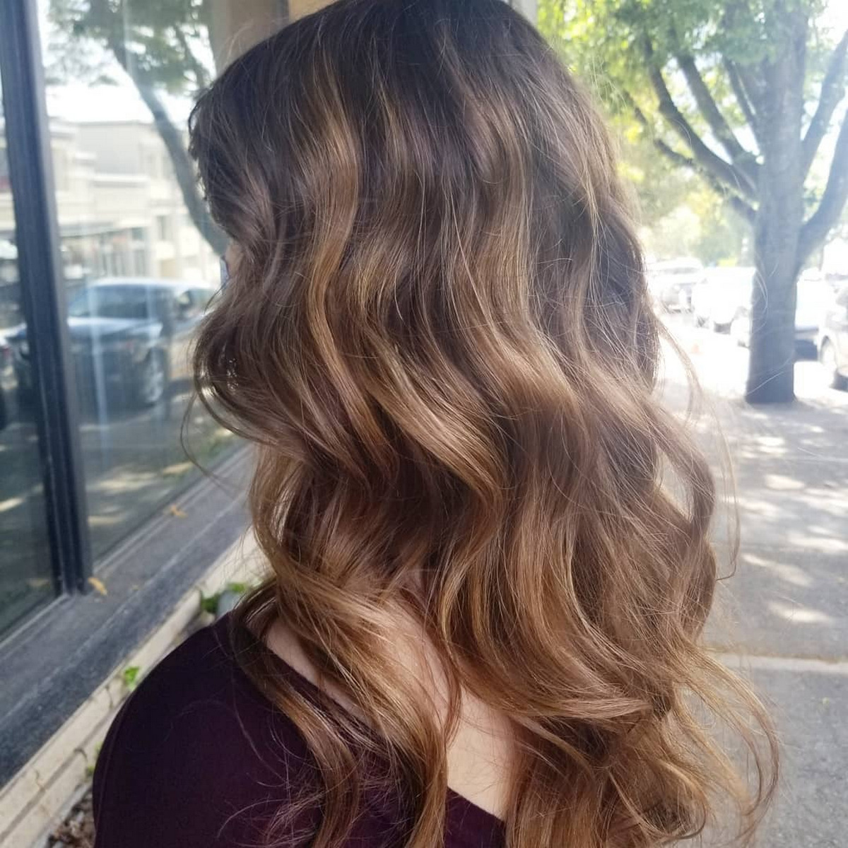Chocolate Brown With Cinnamon And Honey Balayage