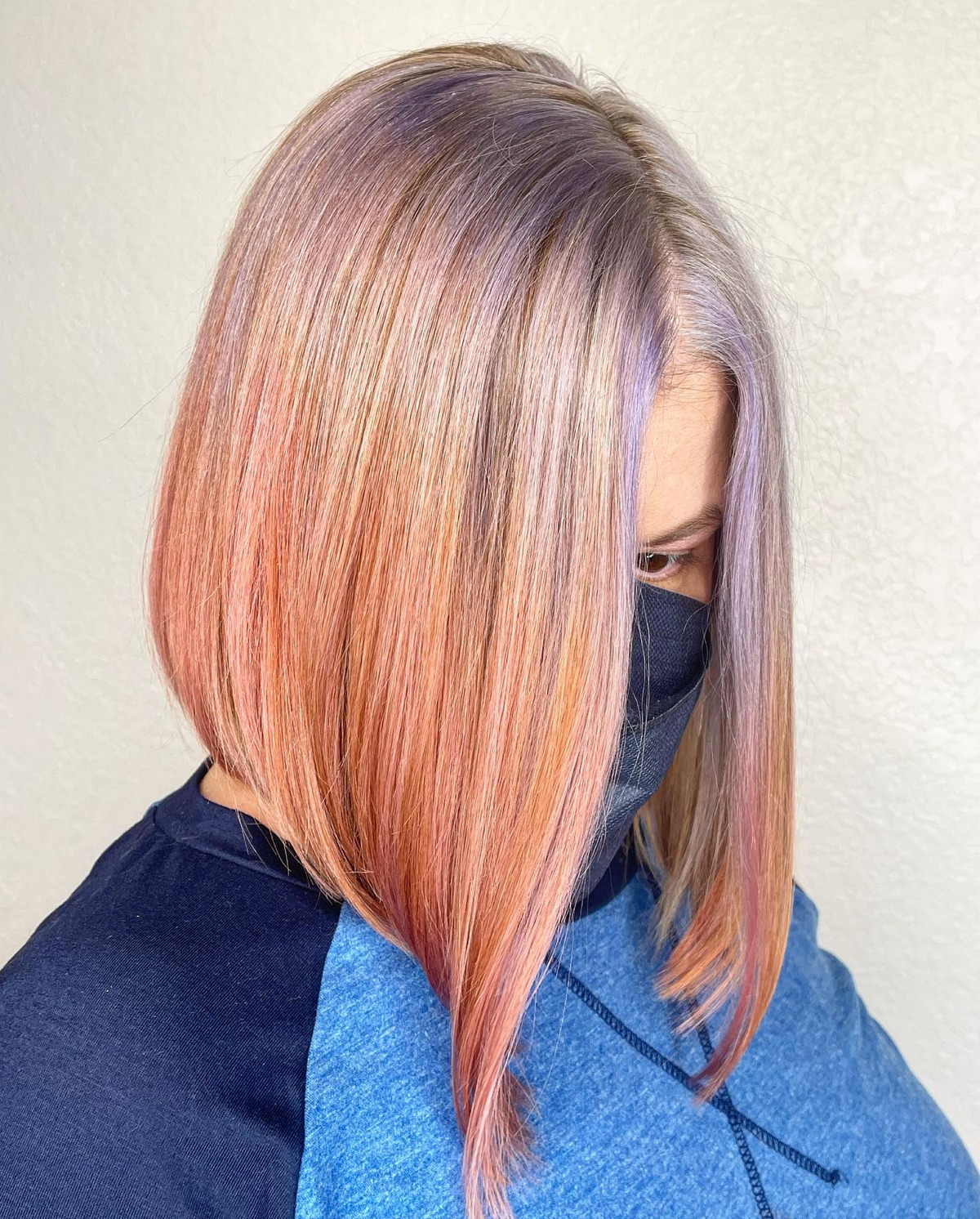 A Line Bob with Purple Roots