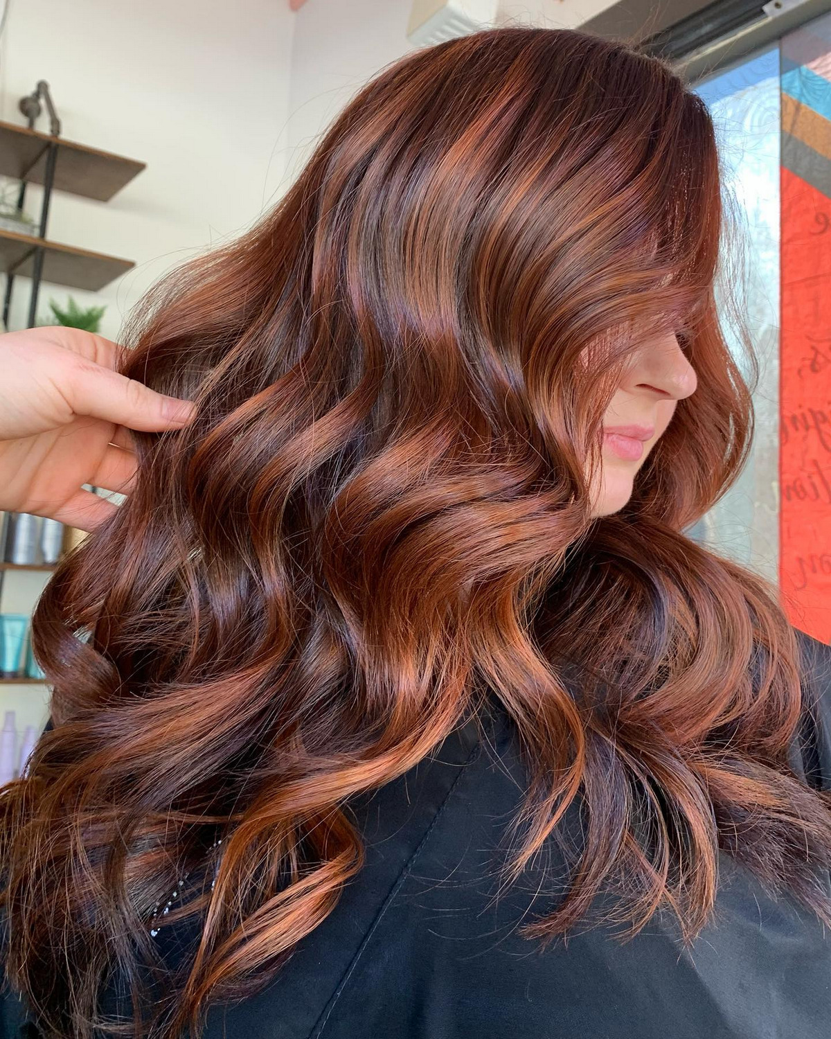 Chestnut Brown Balayage With Reddish Tone