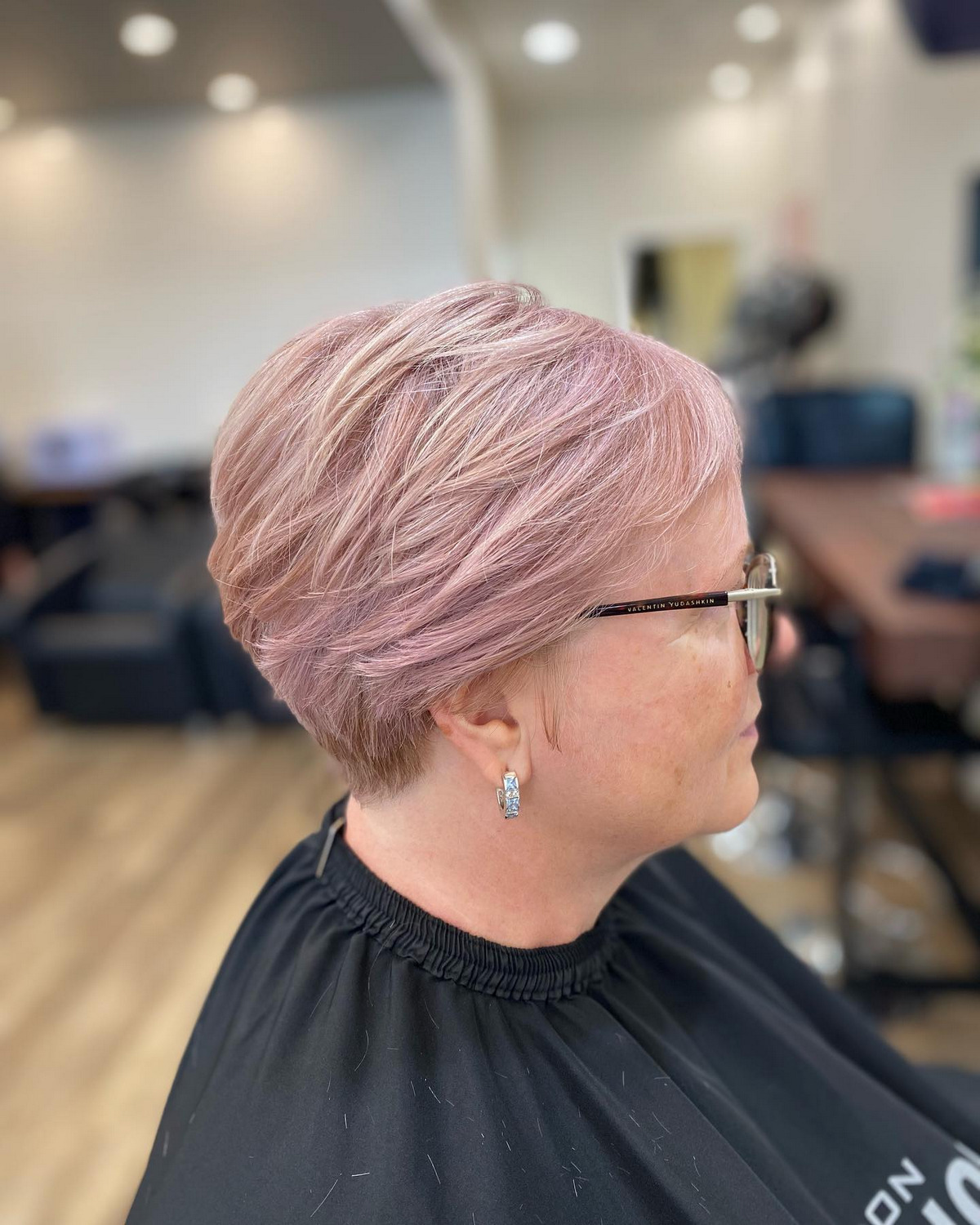 Pixie Cut With Pink Color