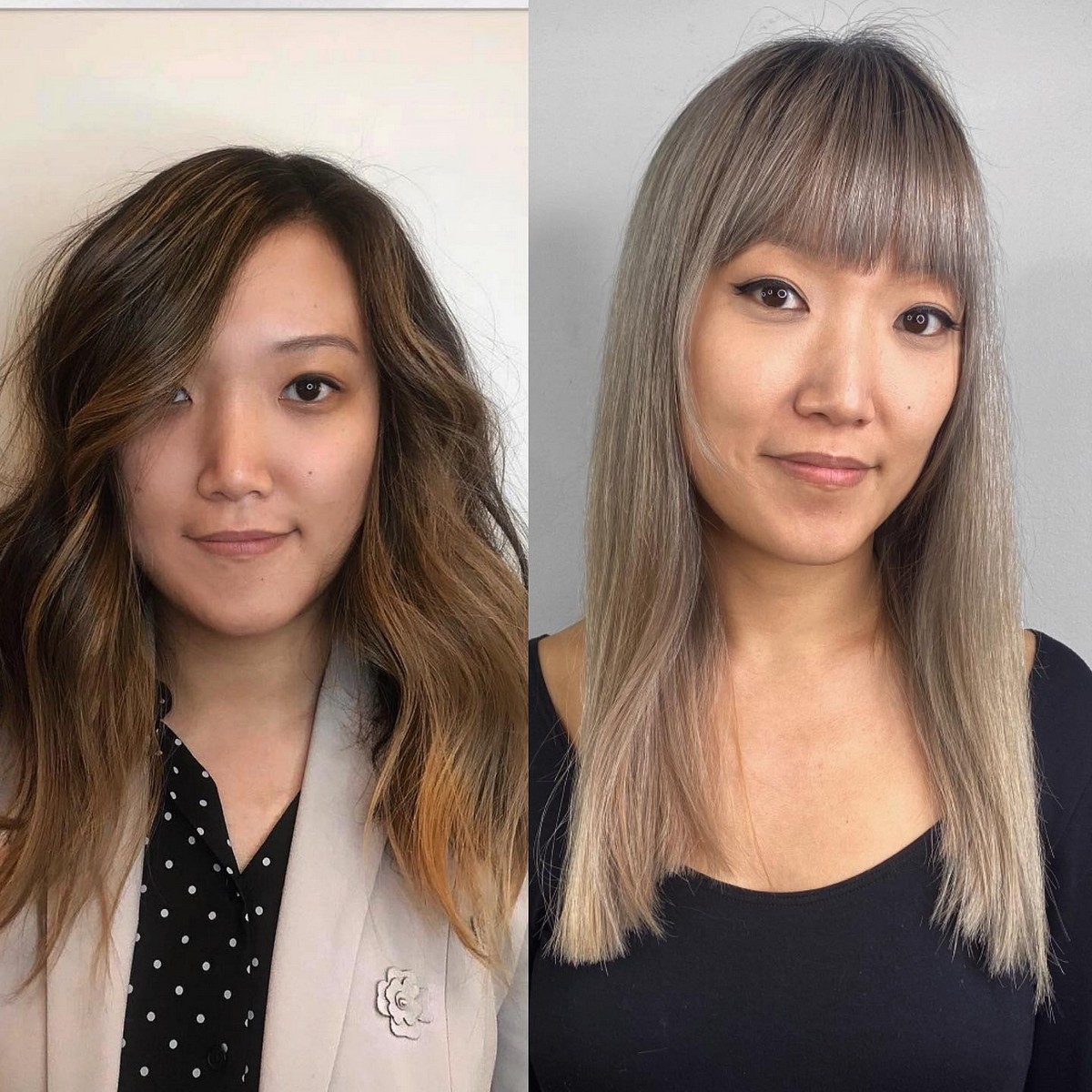 Smokey Blonde Hair with Fringe