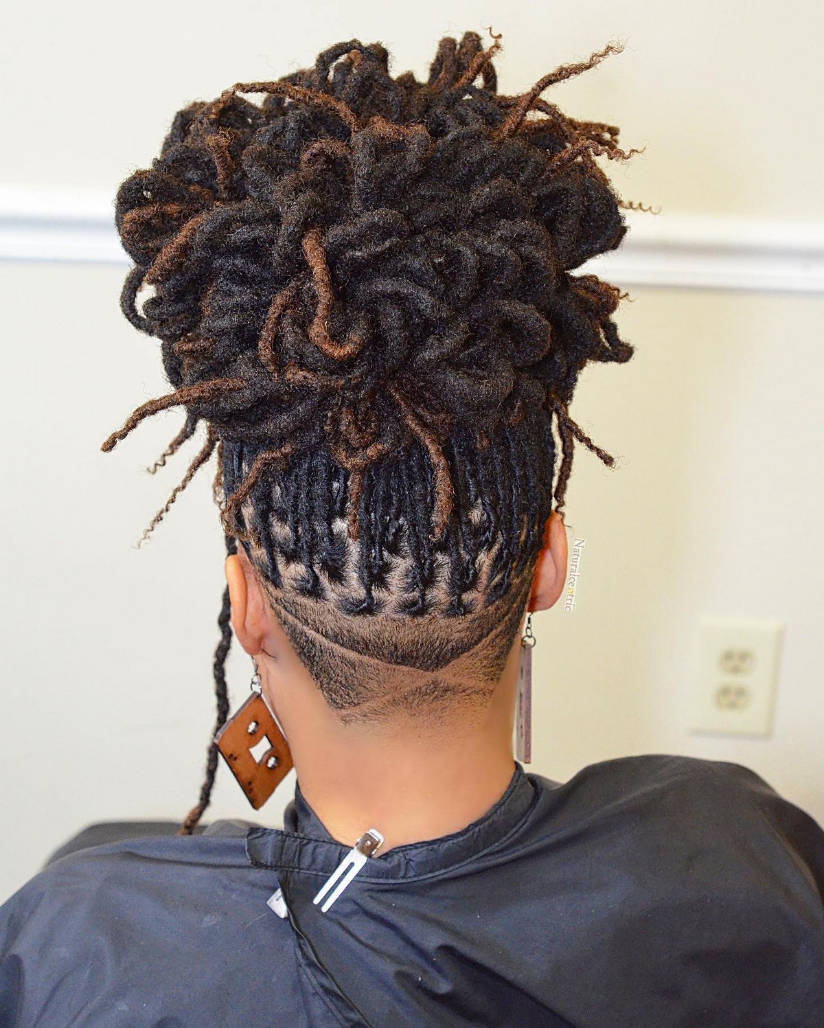 Dreadlocks Updo with Nape Design
