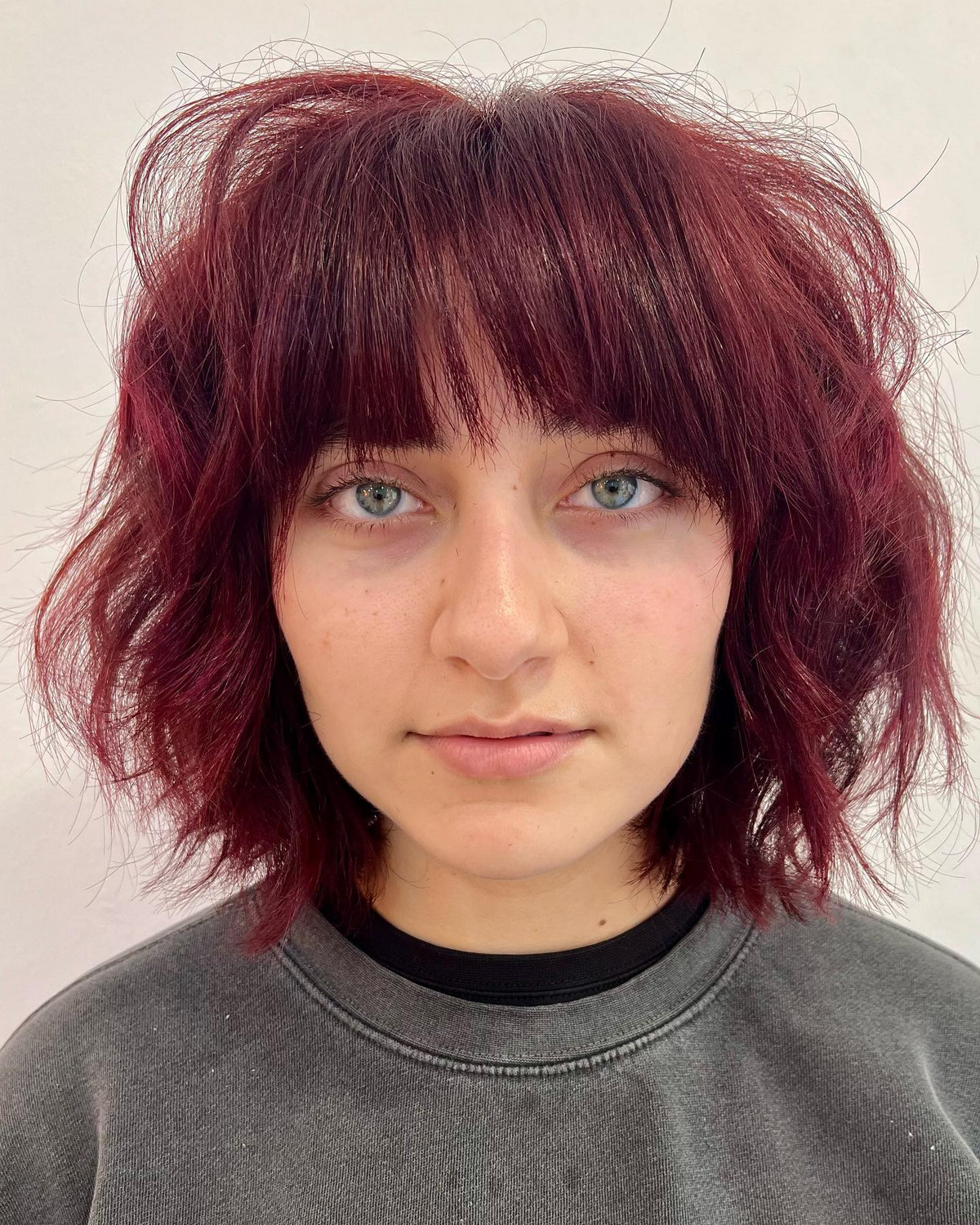 Layered Bob With Blunt Bangs