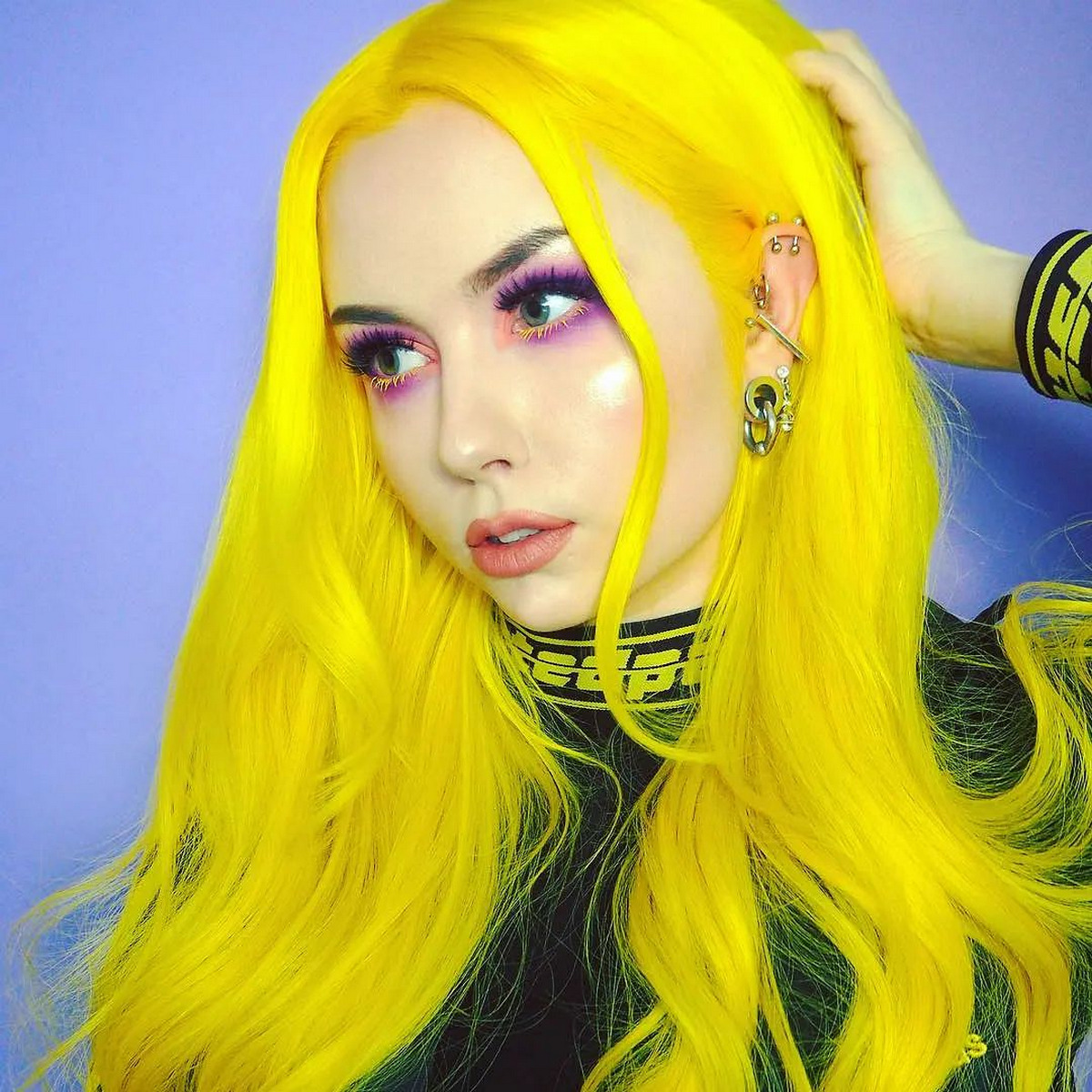 Noen Yellow Emo Hair