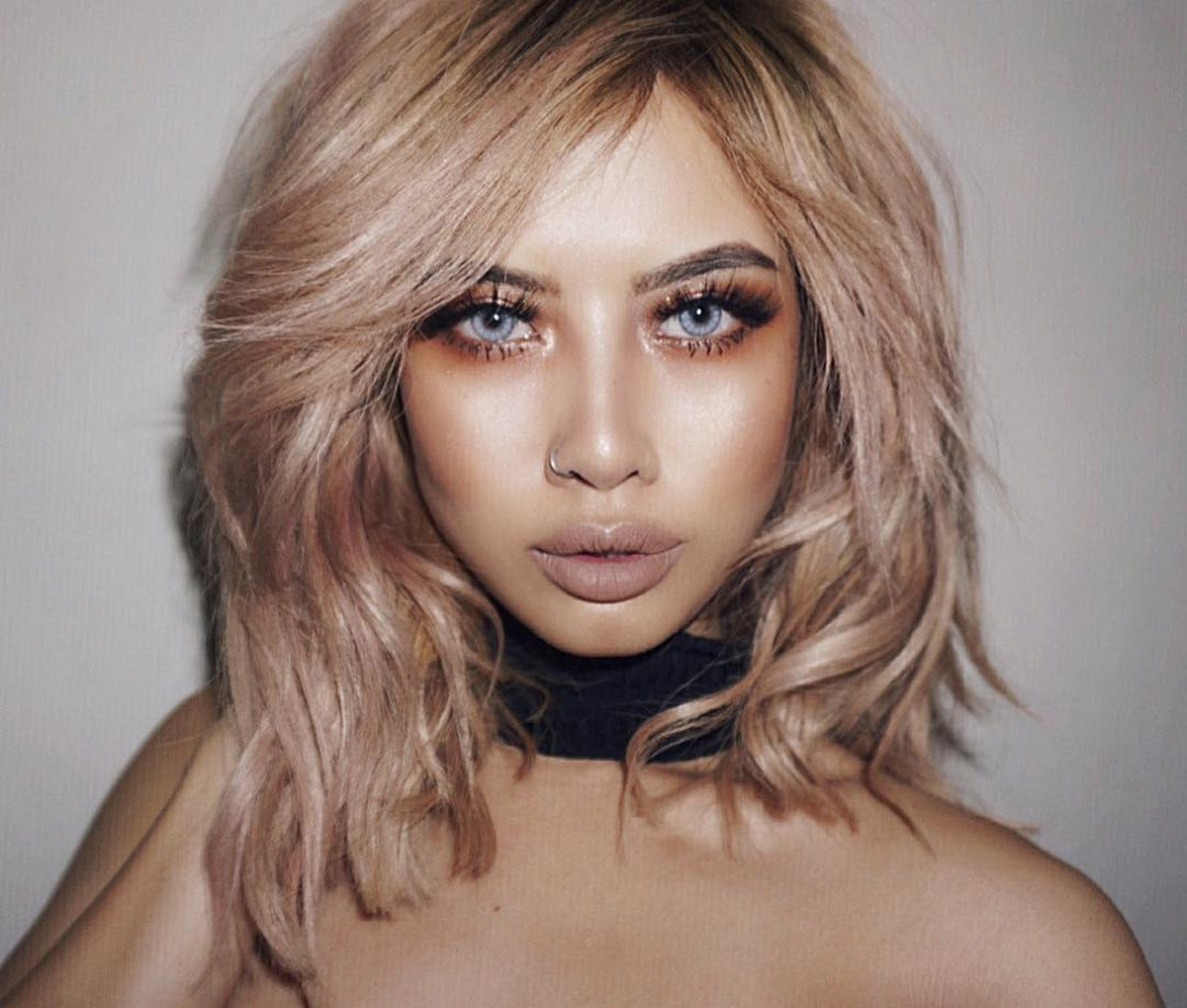 Peachy Gold Asymmetrical Bob