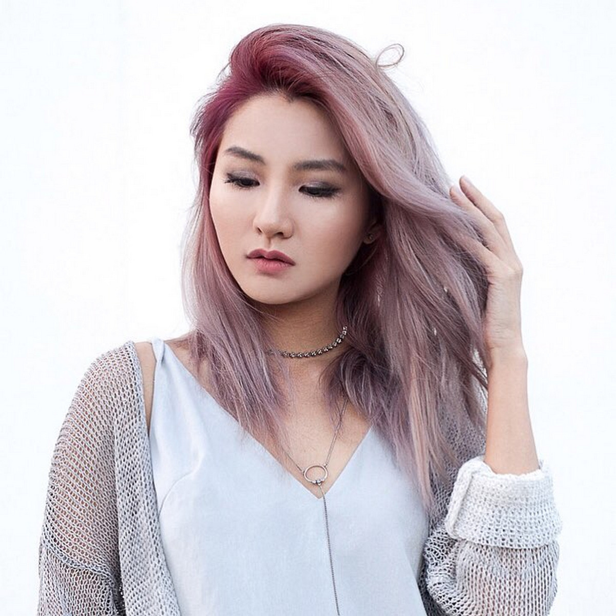 Dusty Rose Asymmetrical Lob