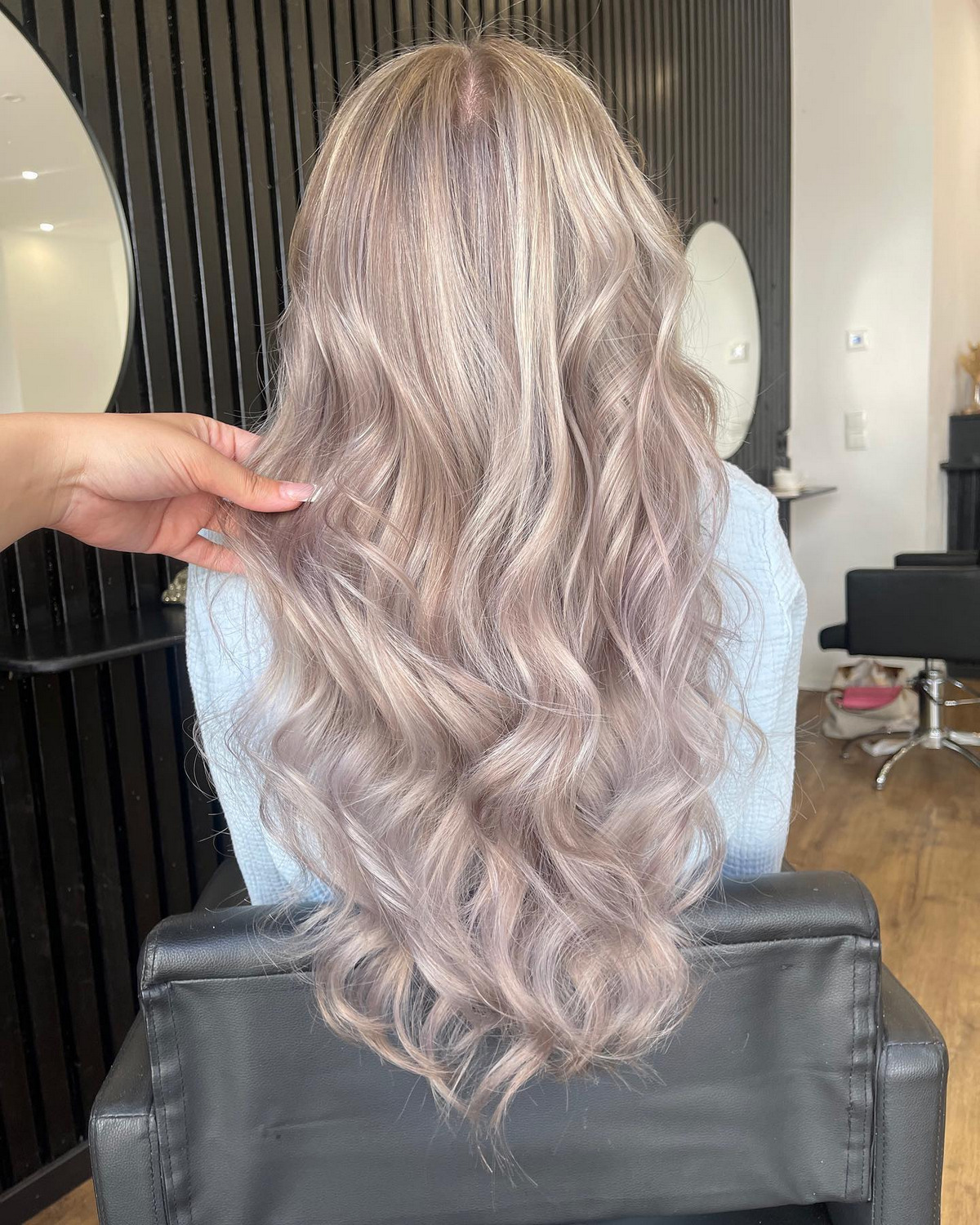 Soft Balayage On Wavy Long Layer Hair