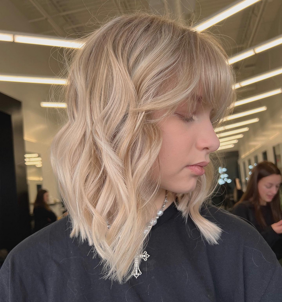 Layered Bob With Beachy Waves