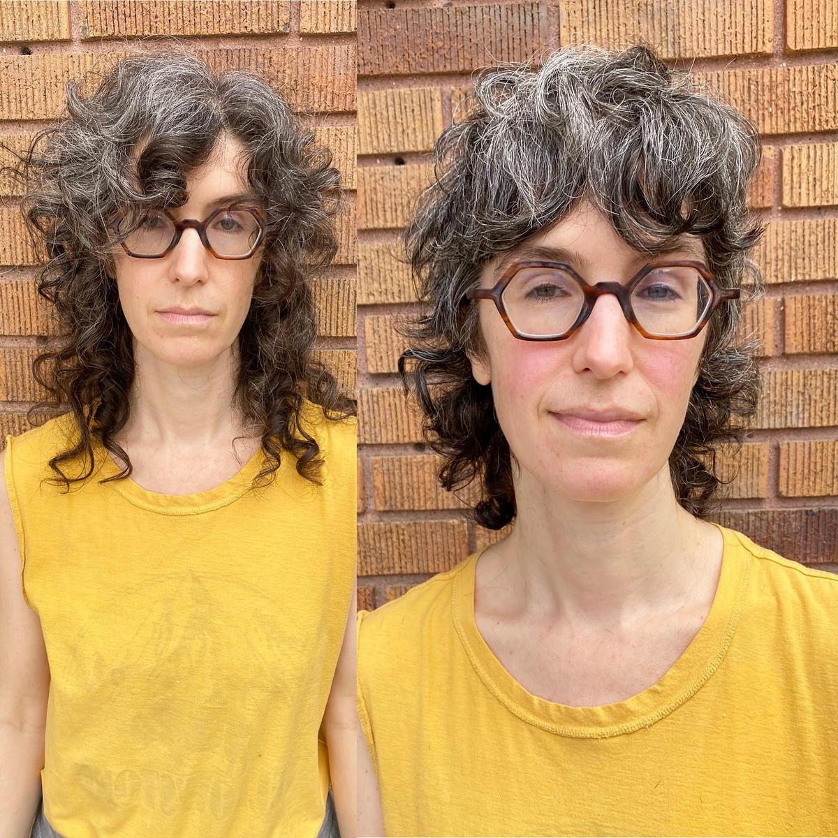 Mullet Shaggy Curly Bob with Bangs