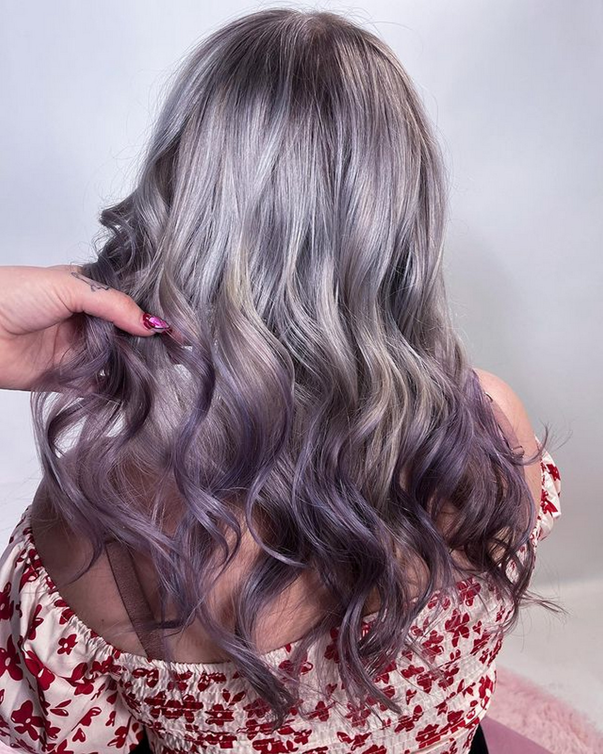 Smokey Purple Color For Medium-Length Hair 