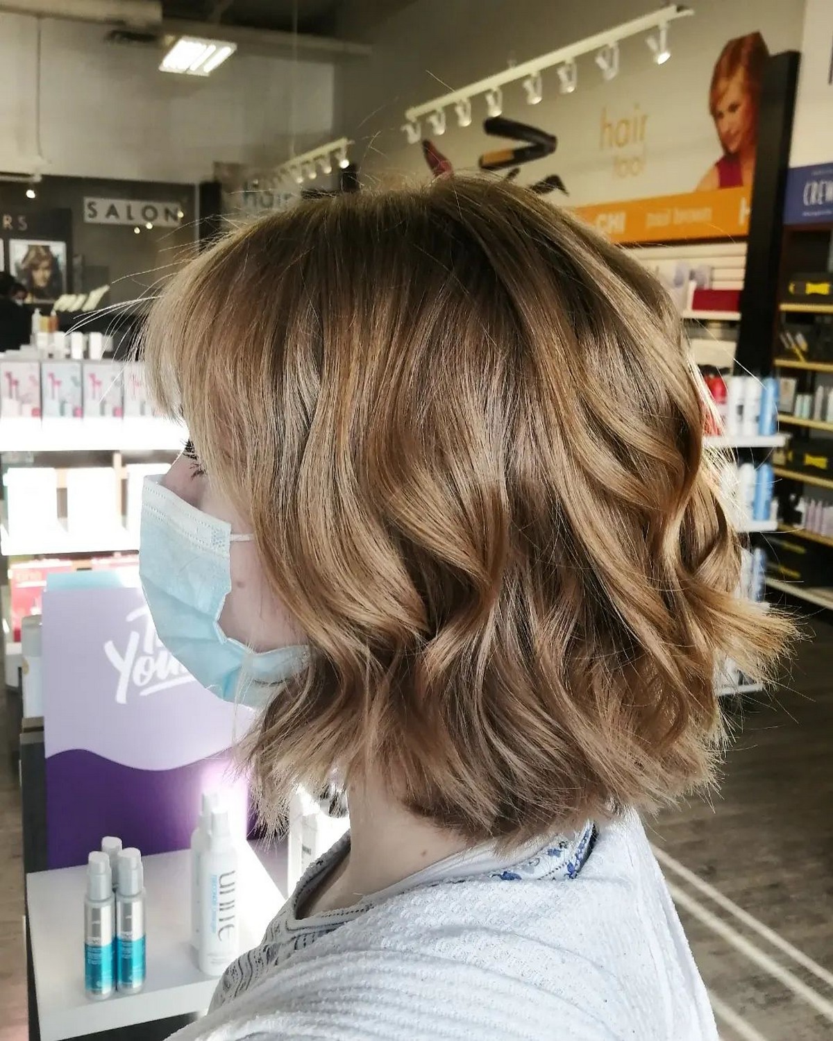 Choppy Bob With Beachy Waves