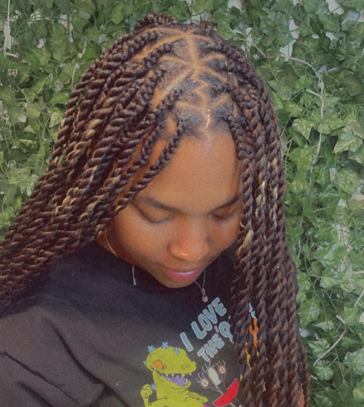 Knotless Stitch Braids With Square And Triangle Parts