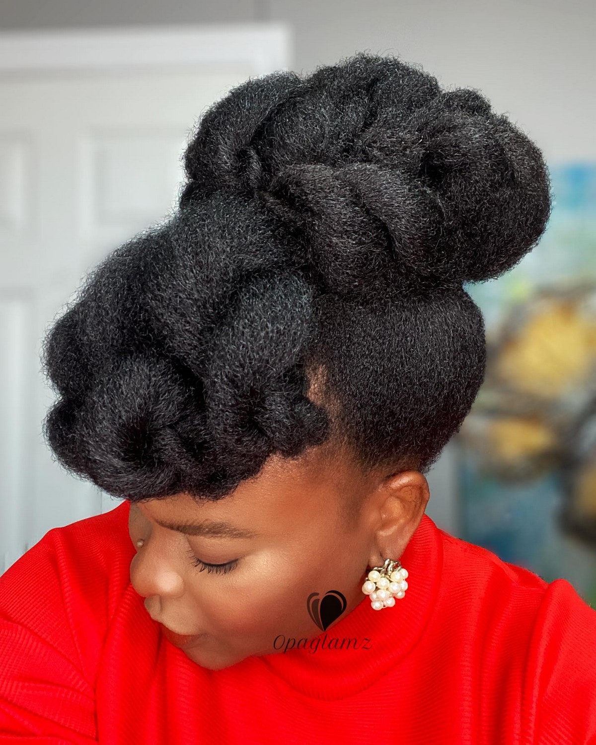 Natural Hair High Twisted Updo