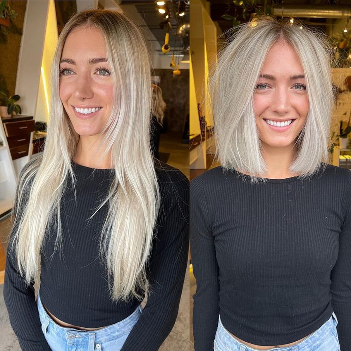 Blunt Blonde Lob