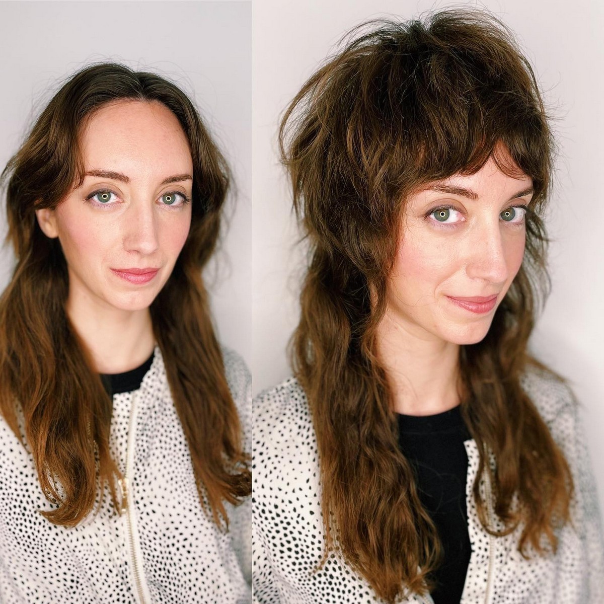 Crown Layered Shullet with Bangs