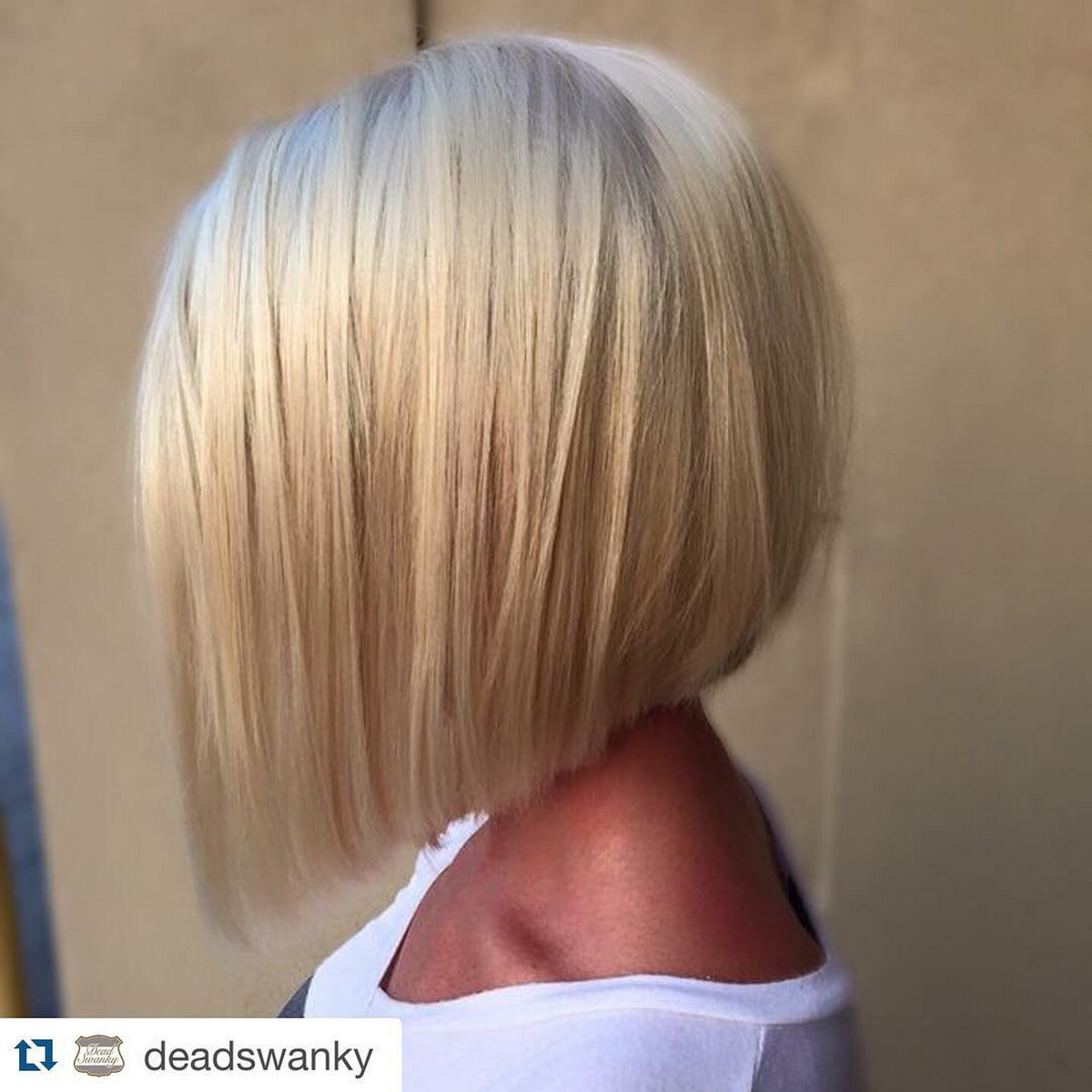 White-Gold Blonde A-line Bob