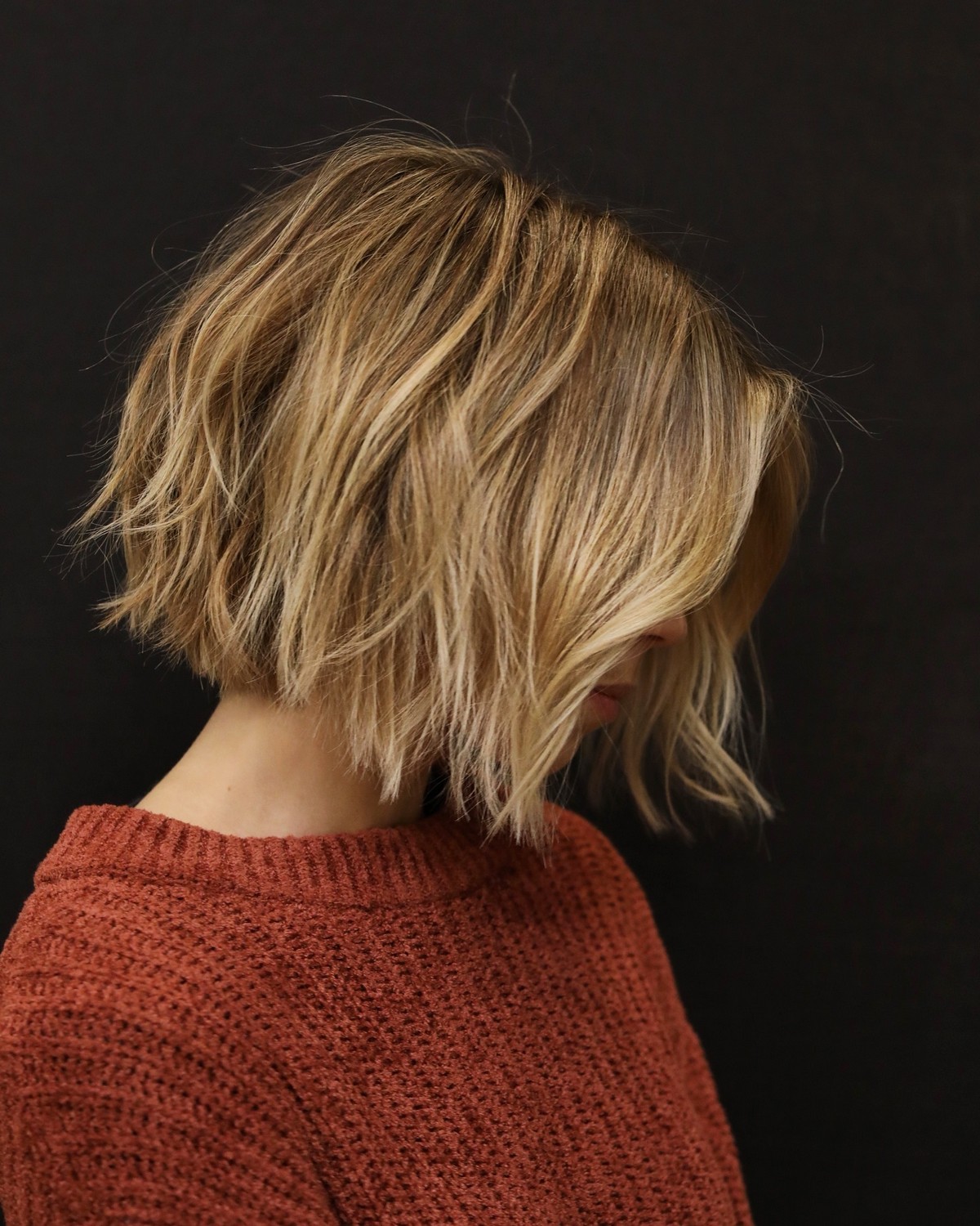 Choppy Golden Blonde Bob